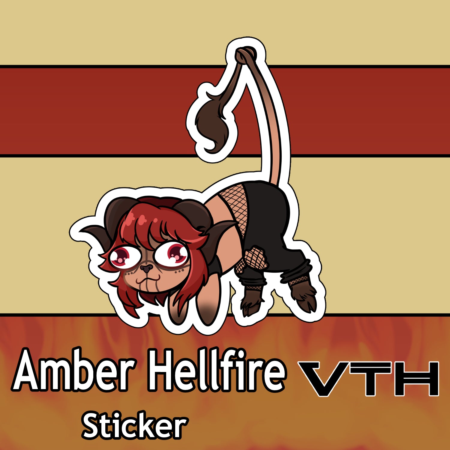 Amber Hellfire Derp Amber Sticker