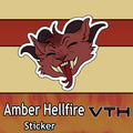 Amber Hellfire Gremlin Heathen Grin Sticker