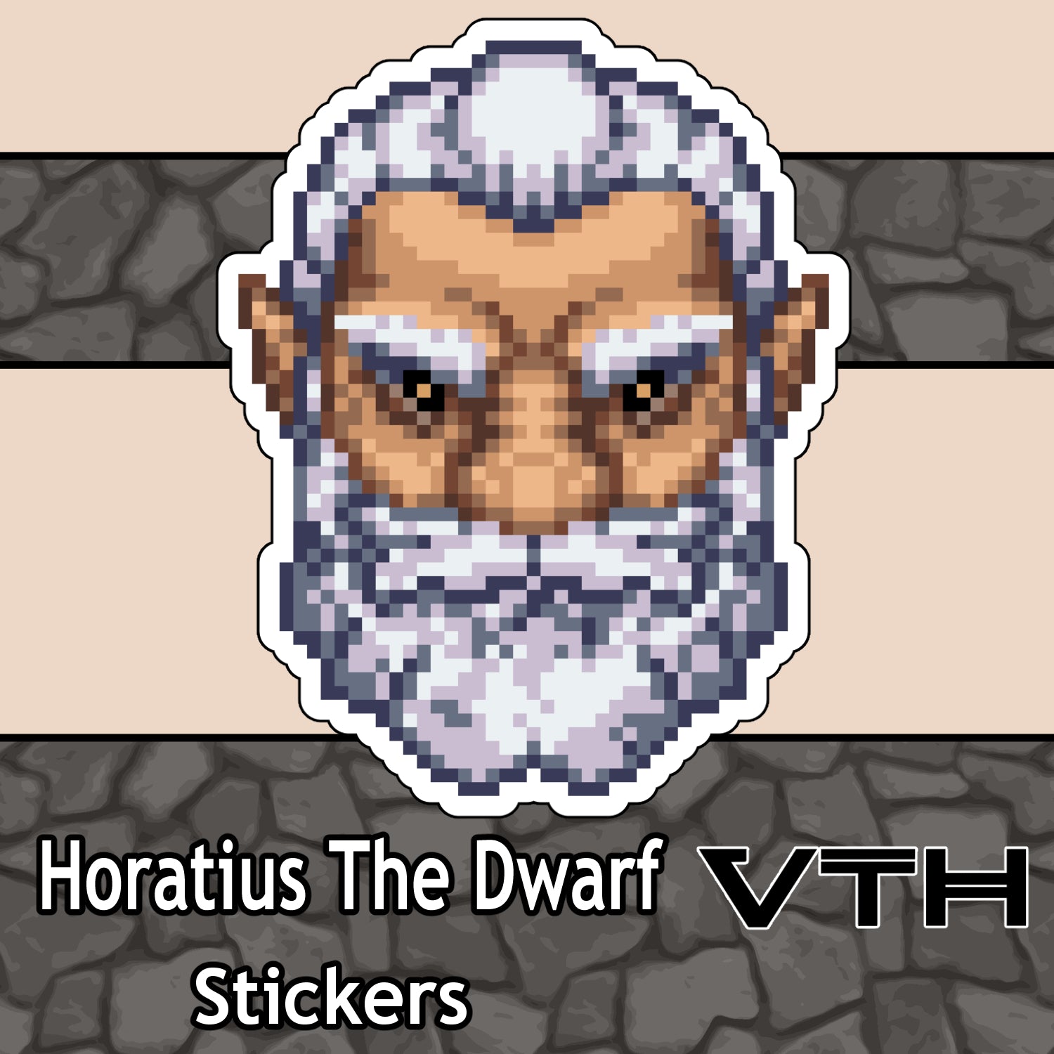 HoratiusTheDwarf Pixel Bust Sticker
