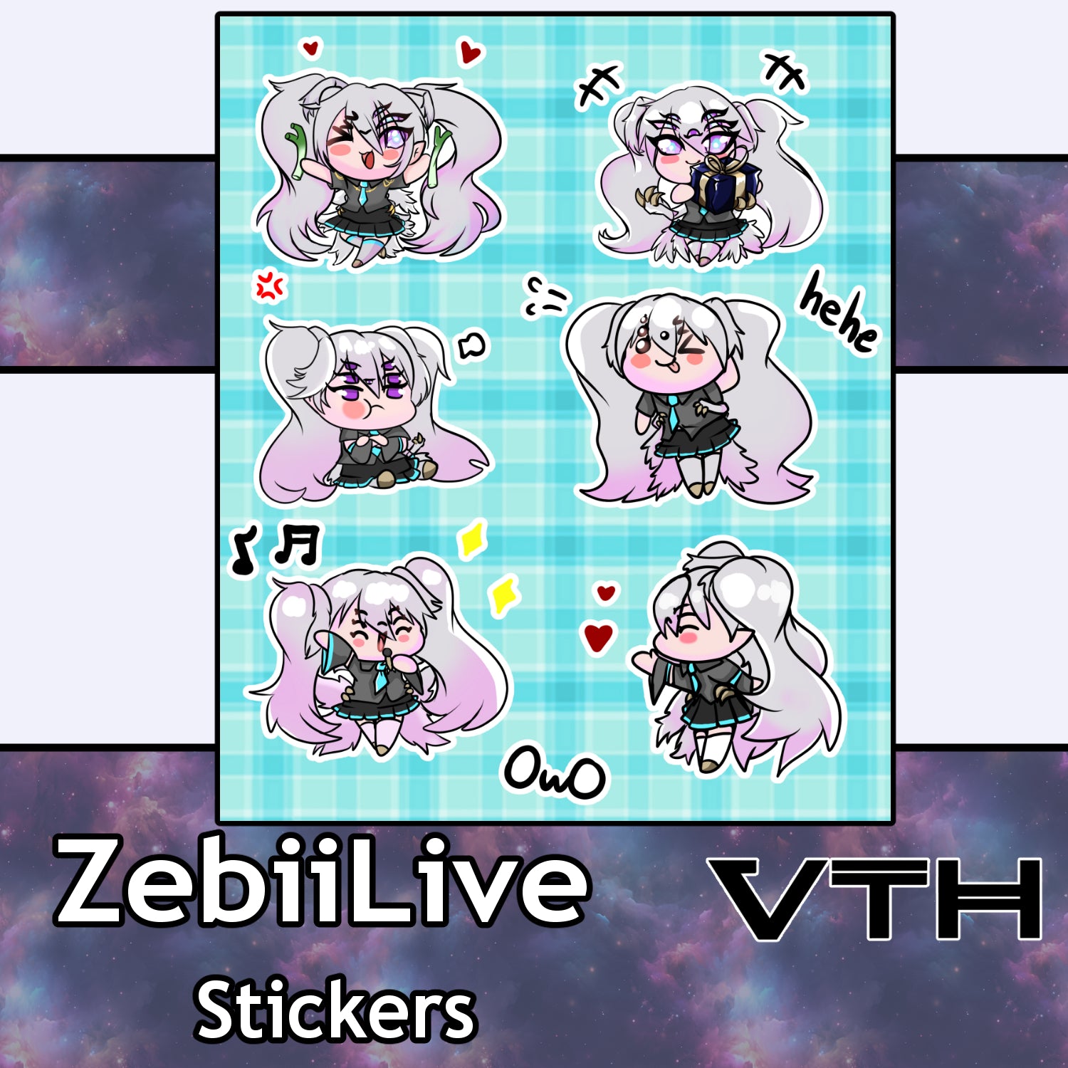 ZebiiLIVE ZebiiMiku Sticker Sheet