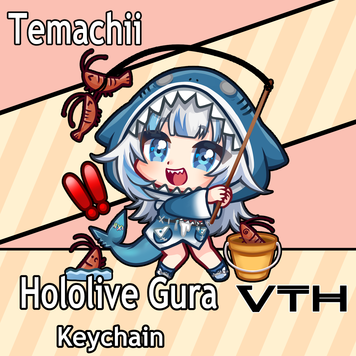 Hololive Gawr Gura Keychain - Temachii