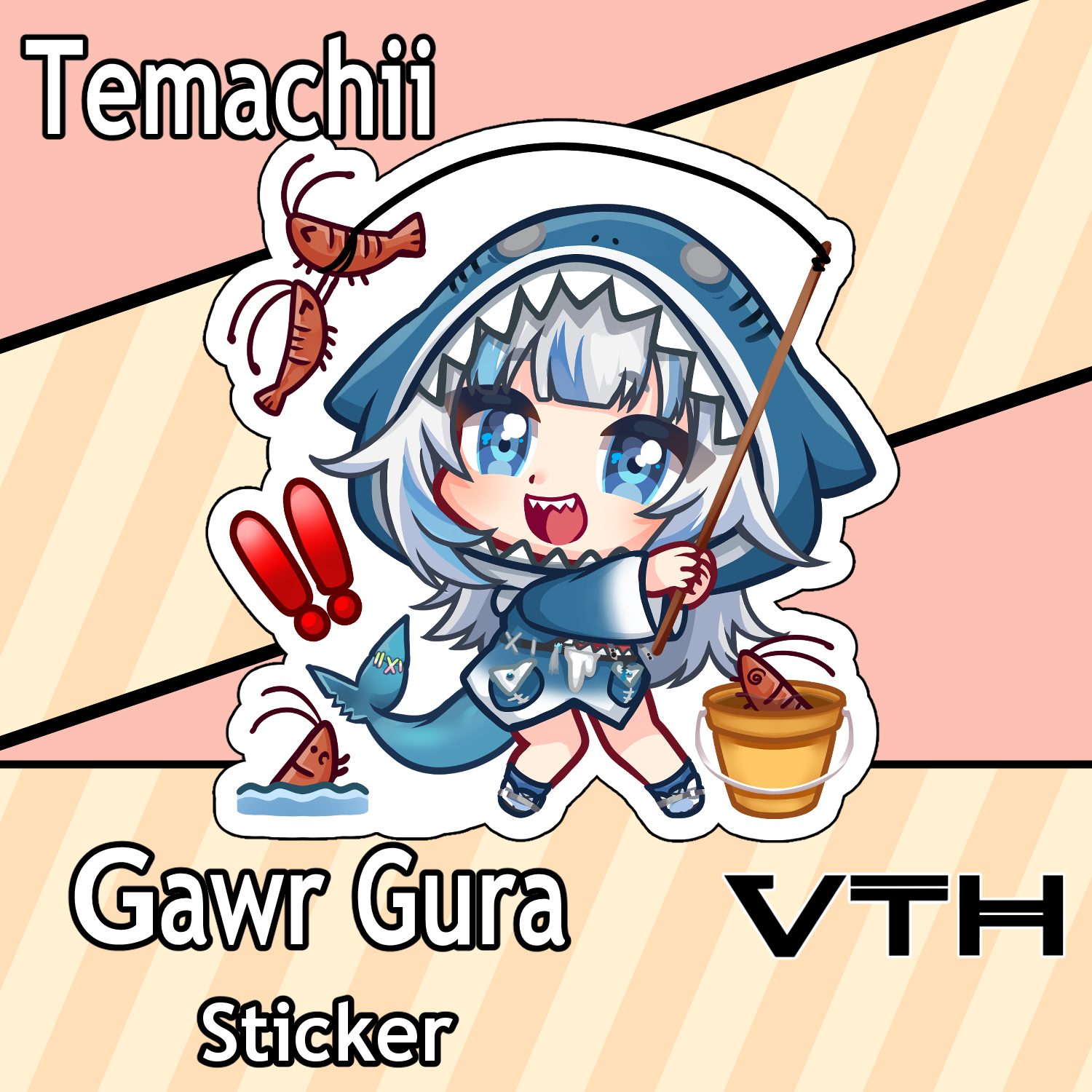 Hololive Gawr Gura Sticker - Temachii