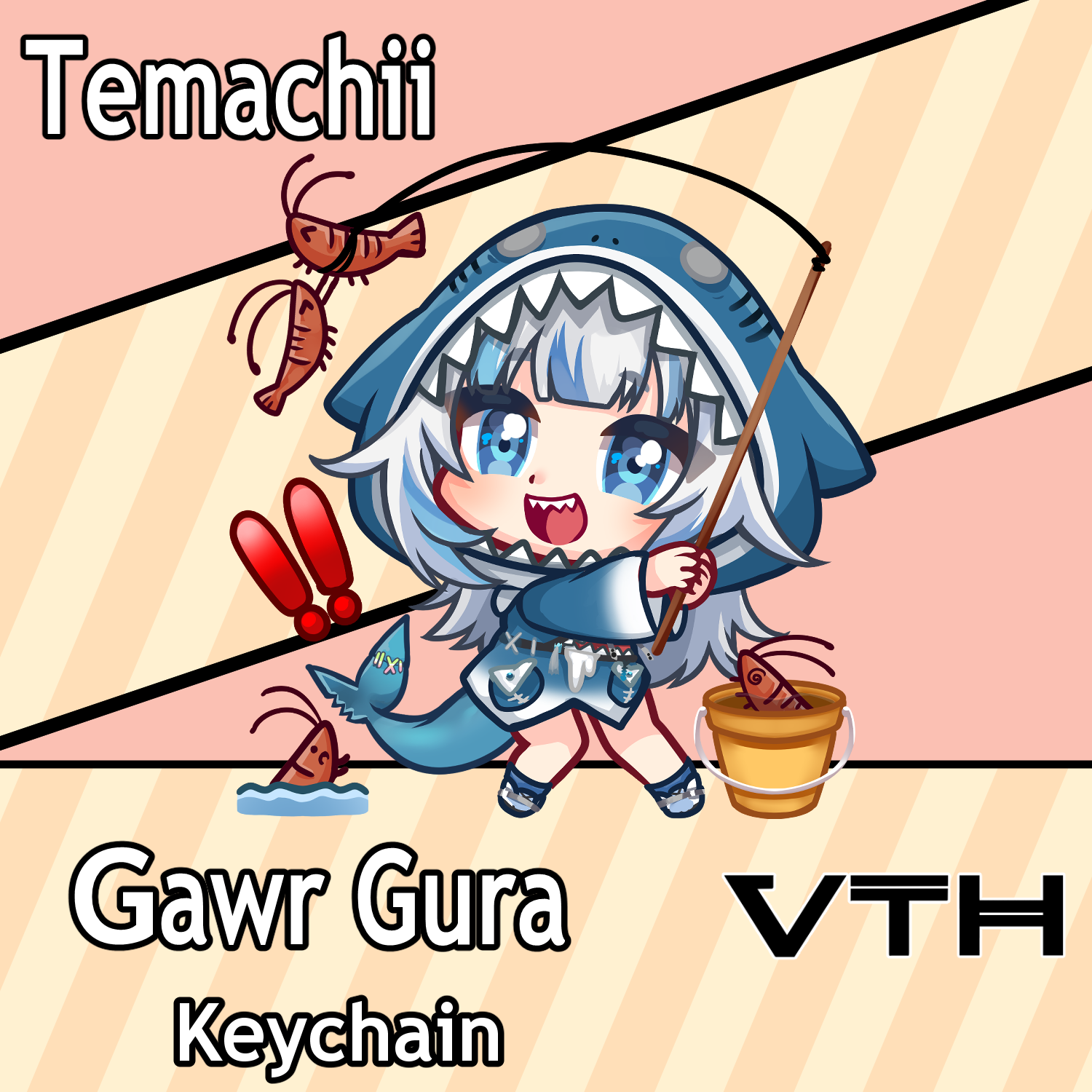 Hololive Gawr Gura Keychain - Temachii
