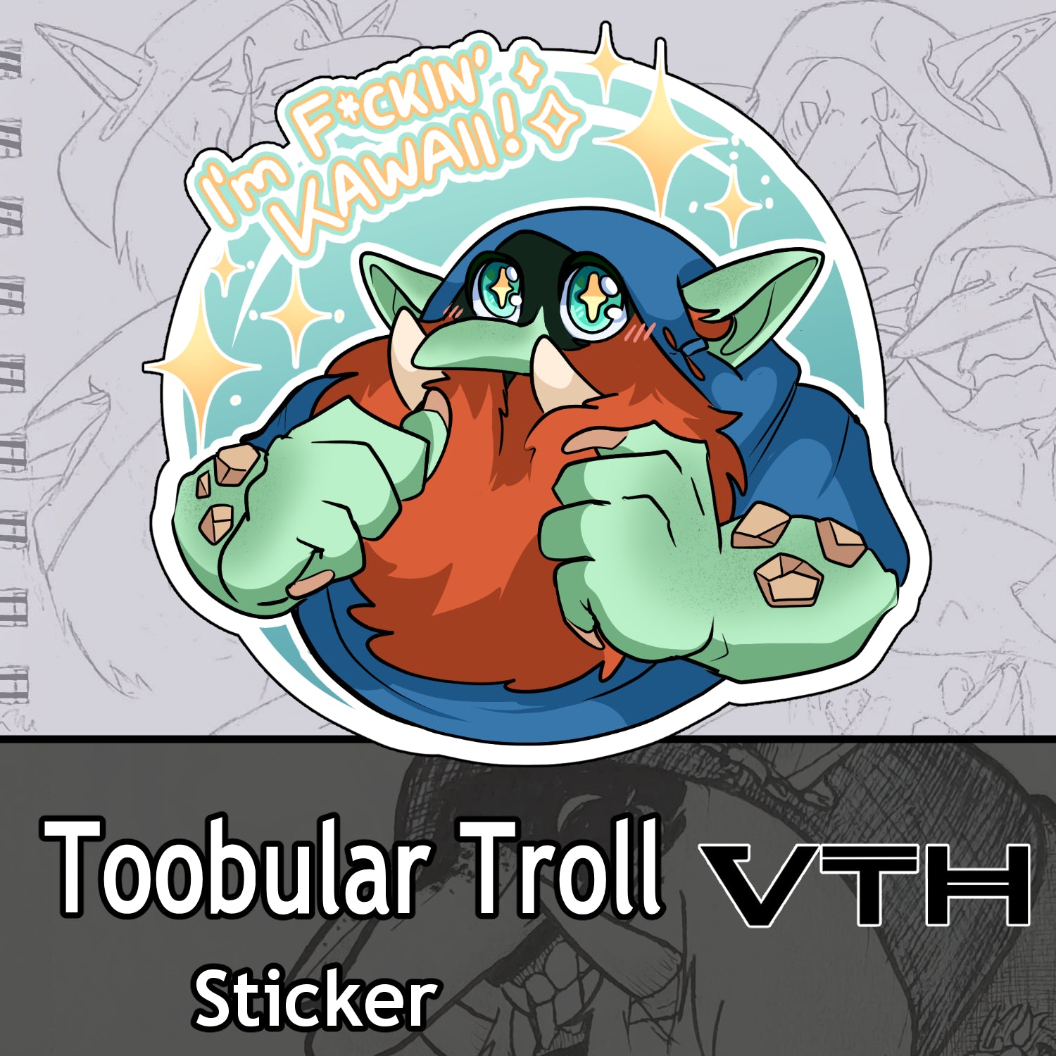 Toobular Troll Kawaii Sticker