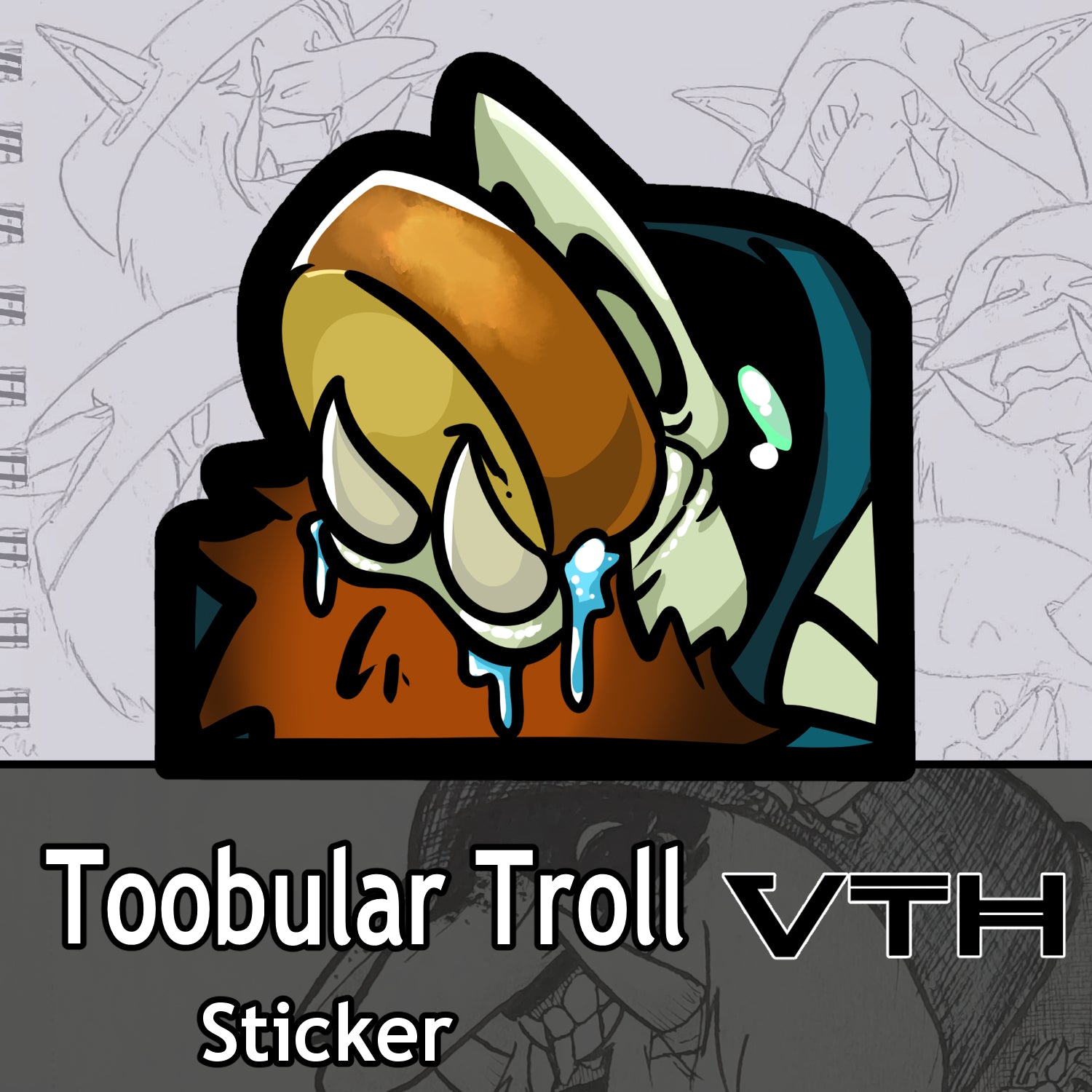 Toobular Troll Eating Cheese Sticker
