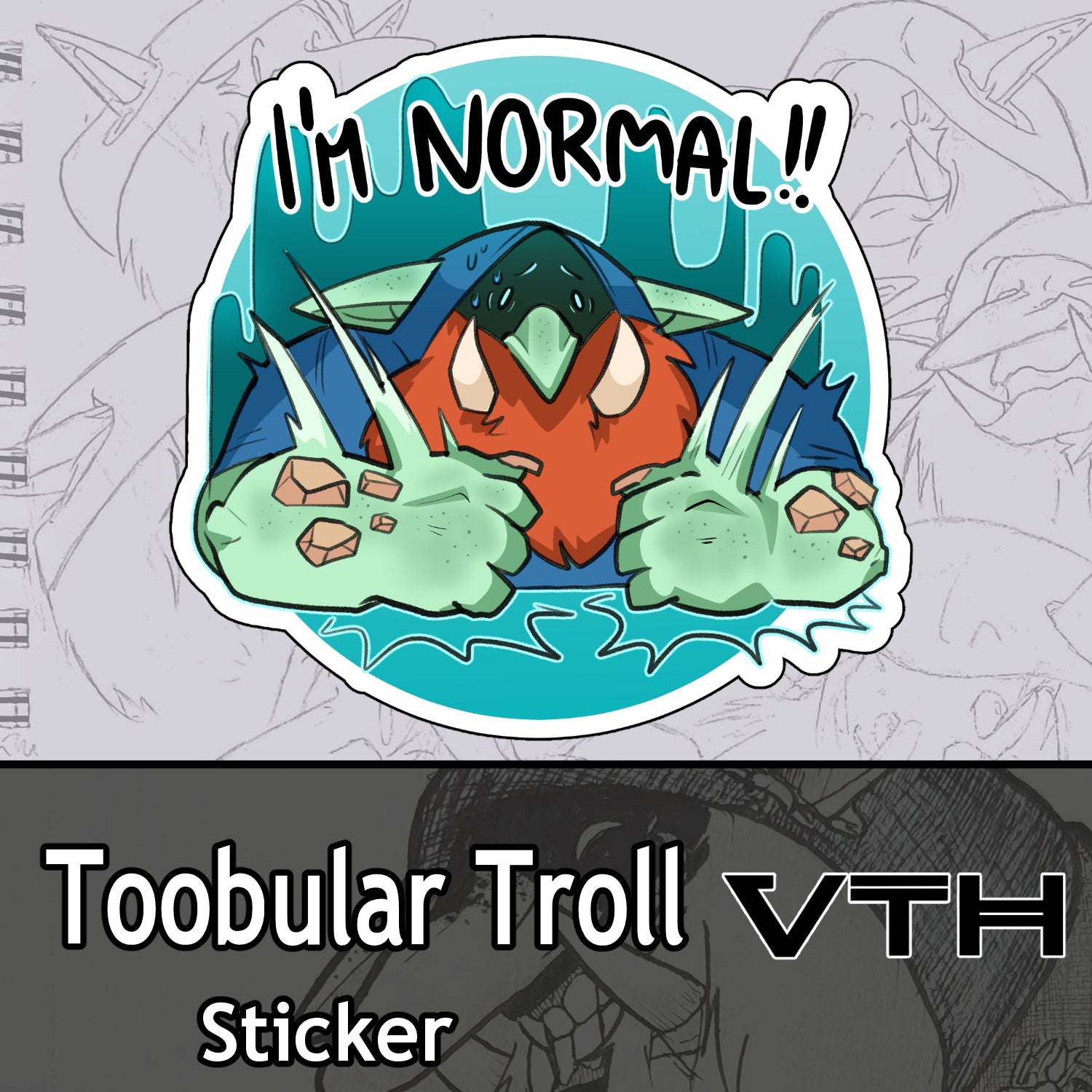 Toobular Troll "I'm Normal" Sticker