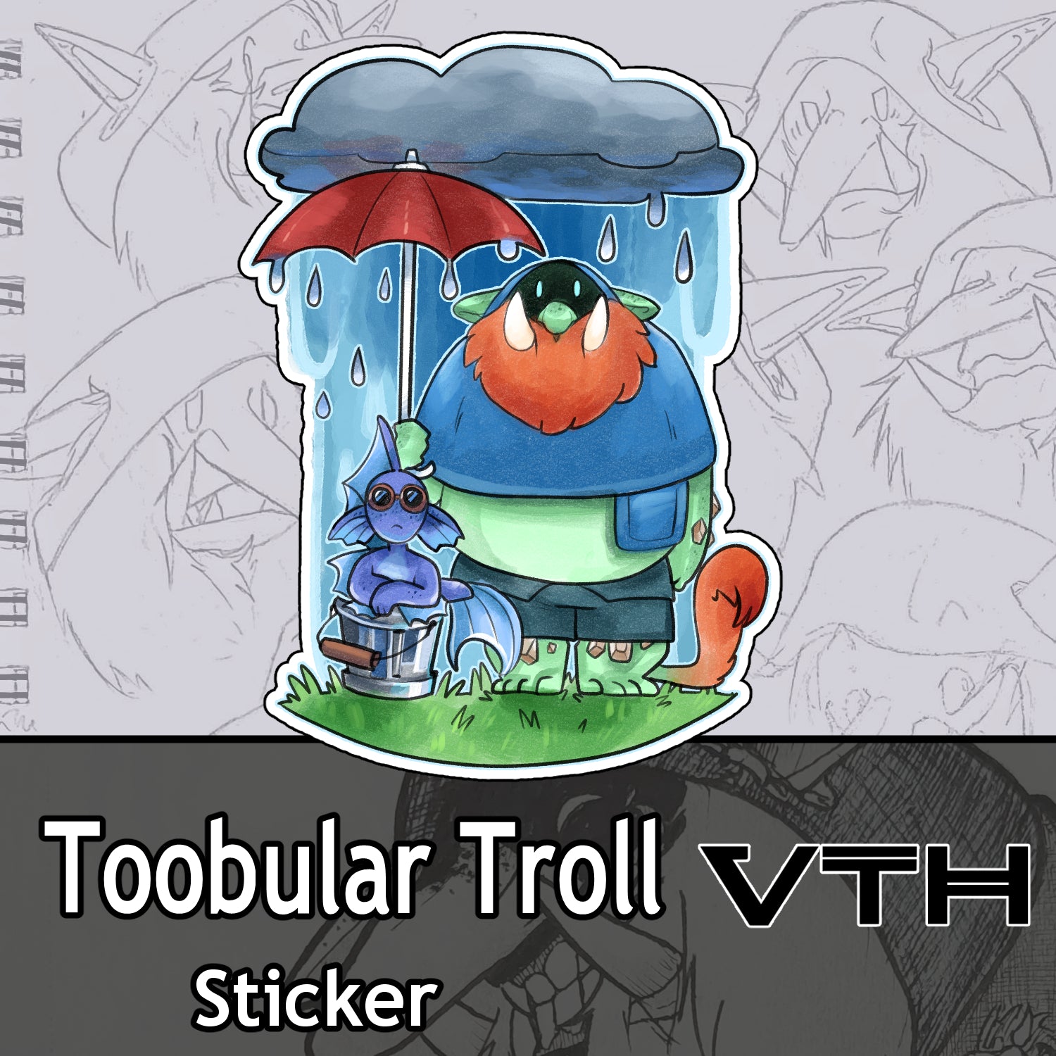Toobular Troll Rainy Day Sticker