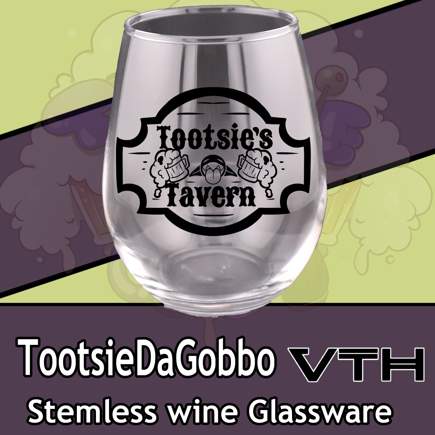 Tootsie Da Gobbo's Tavern Stemless Wine Glass