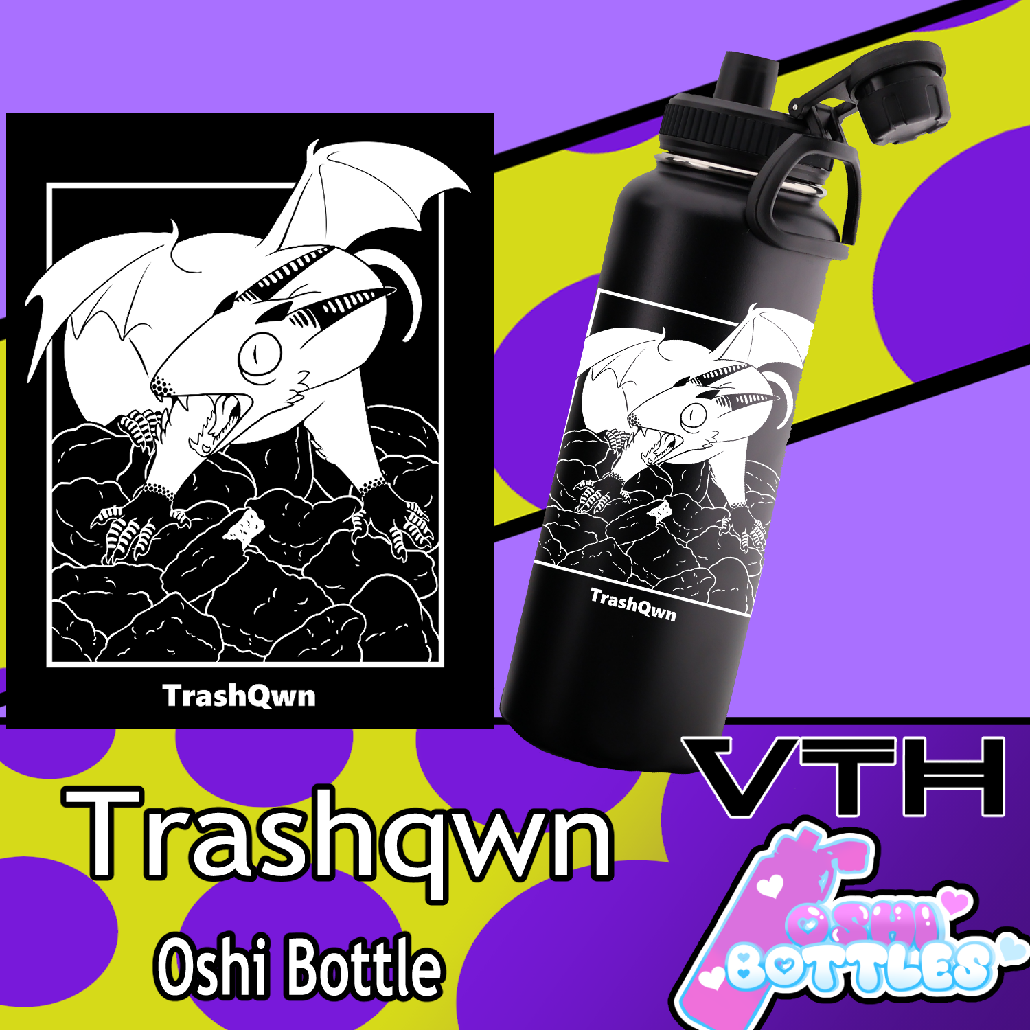TrashQwn Nugget Defender Oshi Bottle