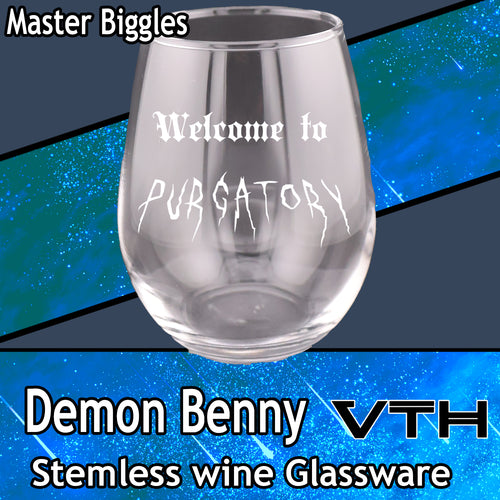 DemonBenny Welcome To Purgatory Stemless Wine Glass