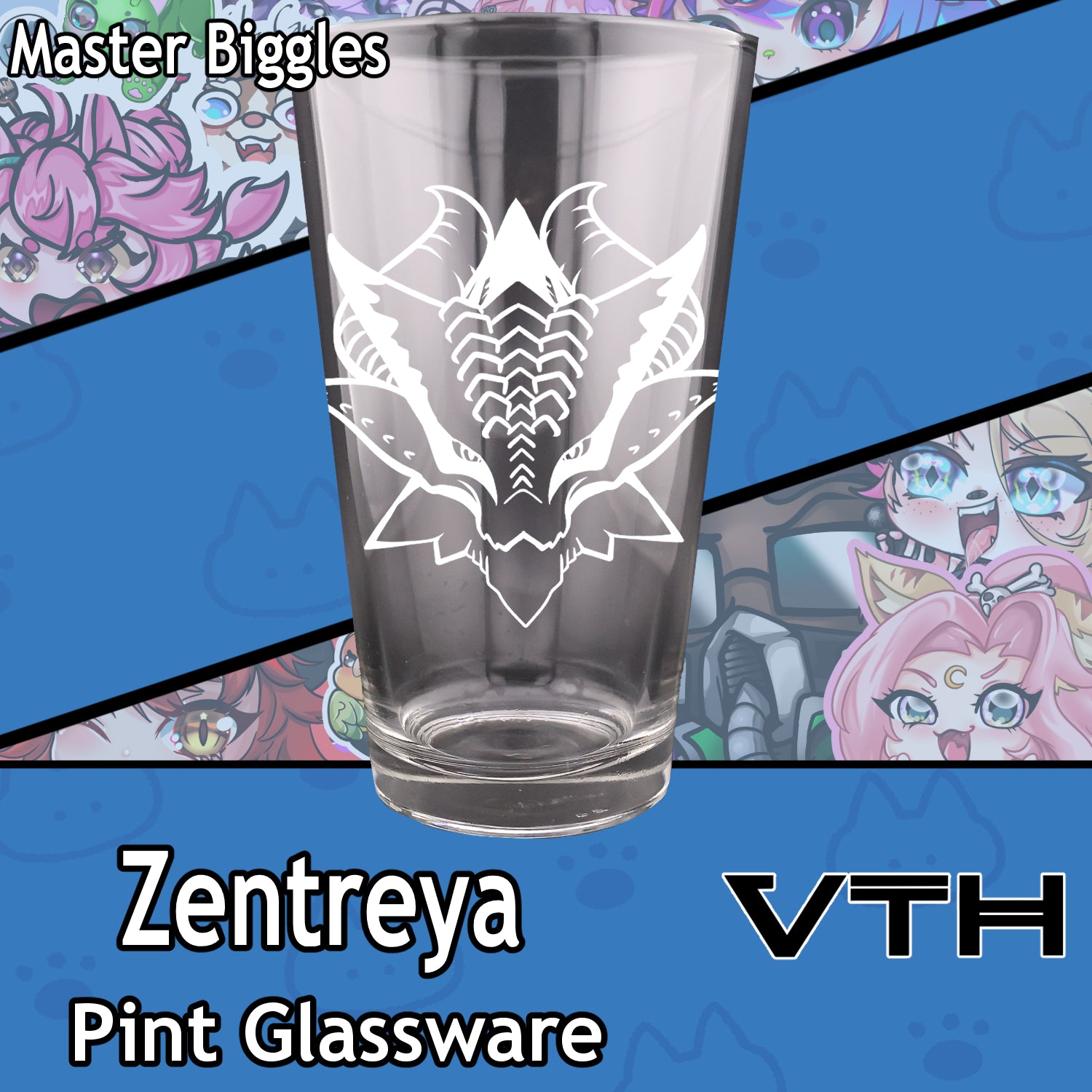Zentreya Dragon Head Pint Glass - Master Biggles