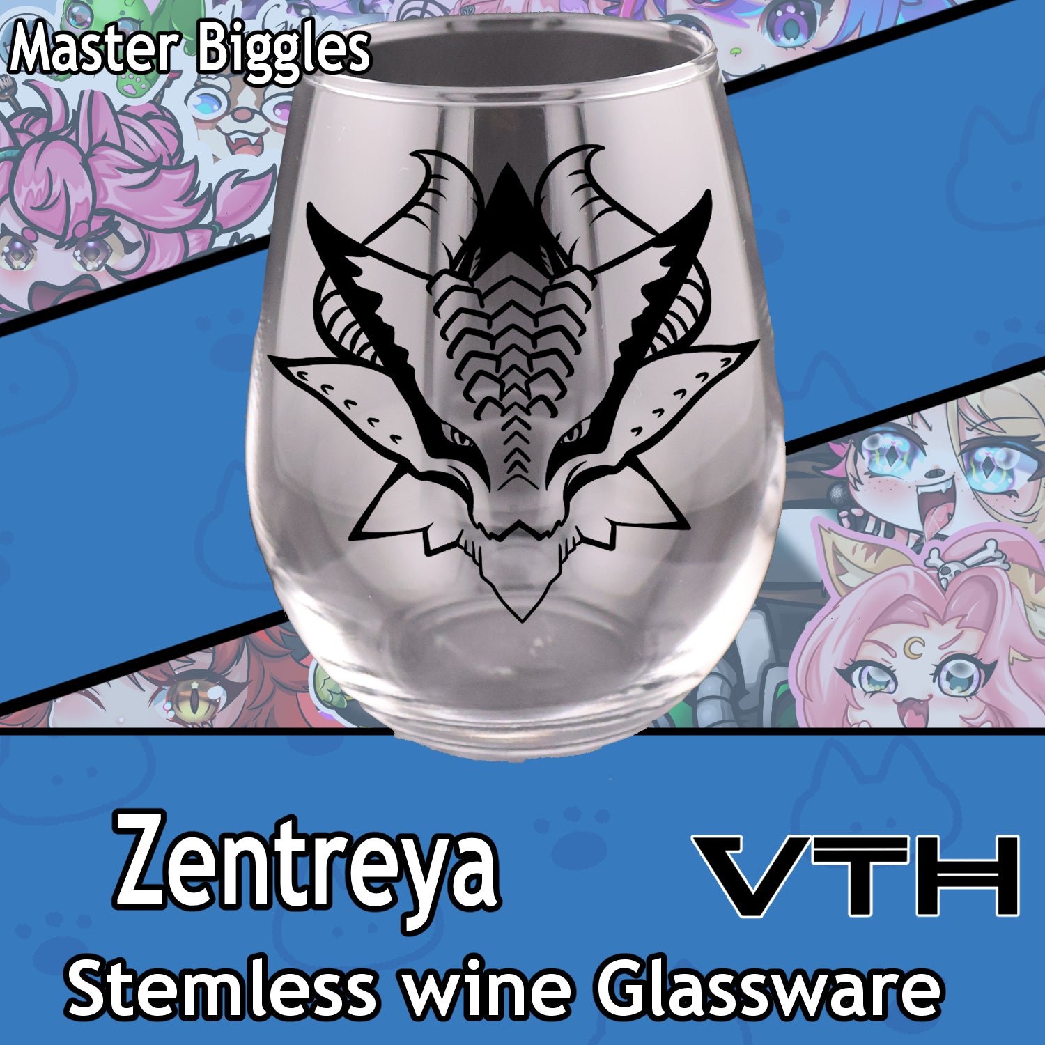 Zentreya Dragon Head Stemless Wine Glass - Master Biggles