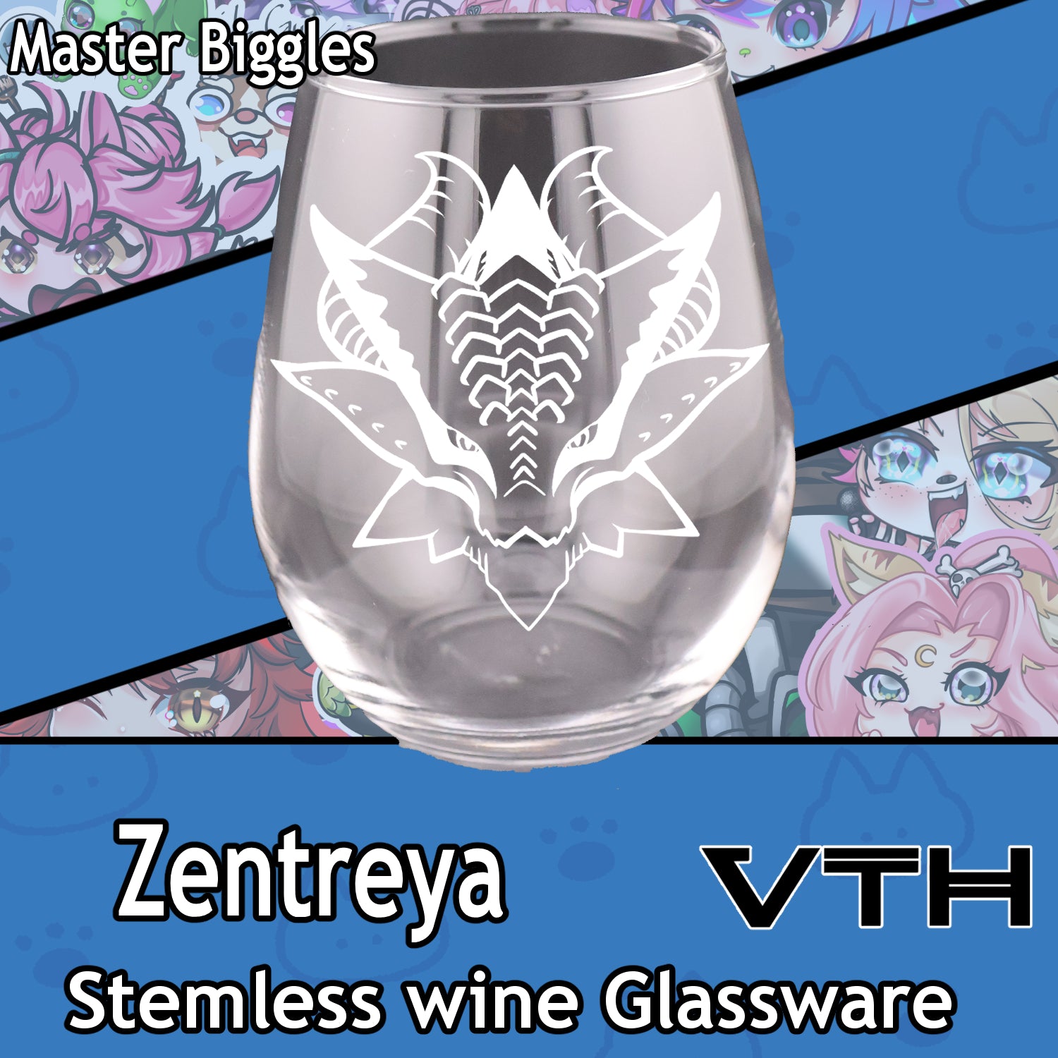 Zentreya Dragon Head Stemless Wine Glass - Master Biggles