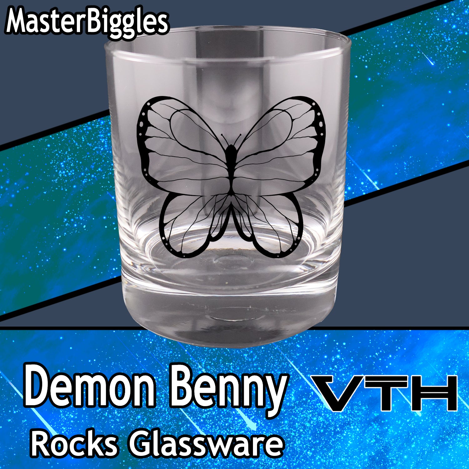 DemonBenny Butterfly Rocks Glass