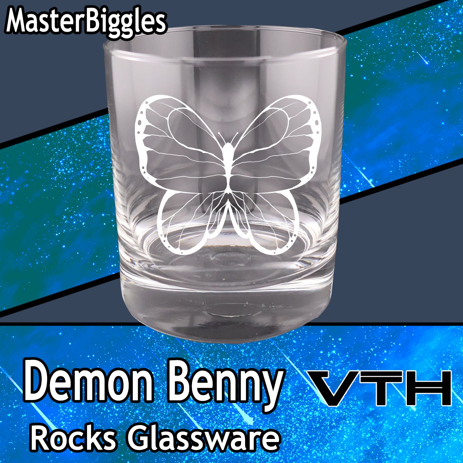 DemonBenny Butterfly Rocks Glass