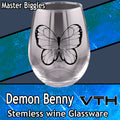DemonBenny Butterfly Stemless Wine Glass
