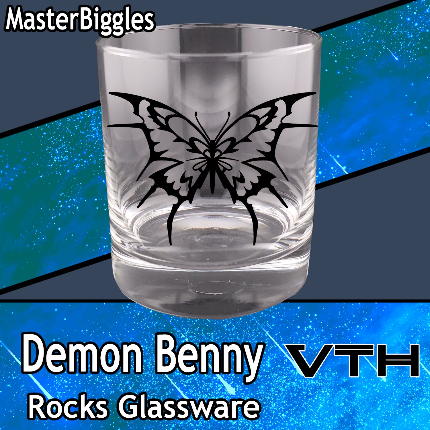 DemonBenny RockStar Butterfly Rocks Glass