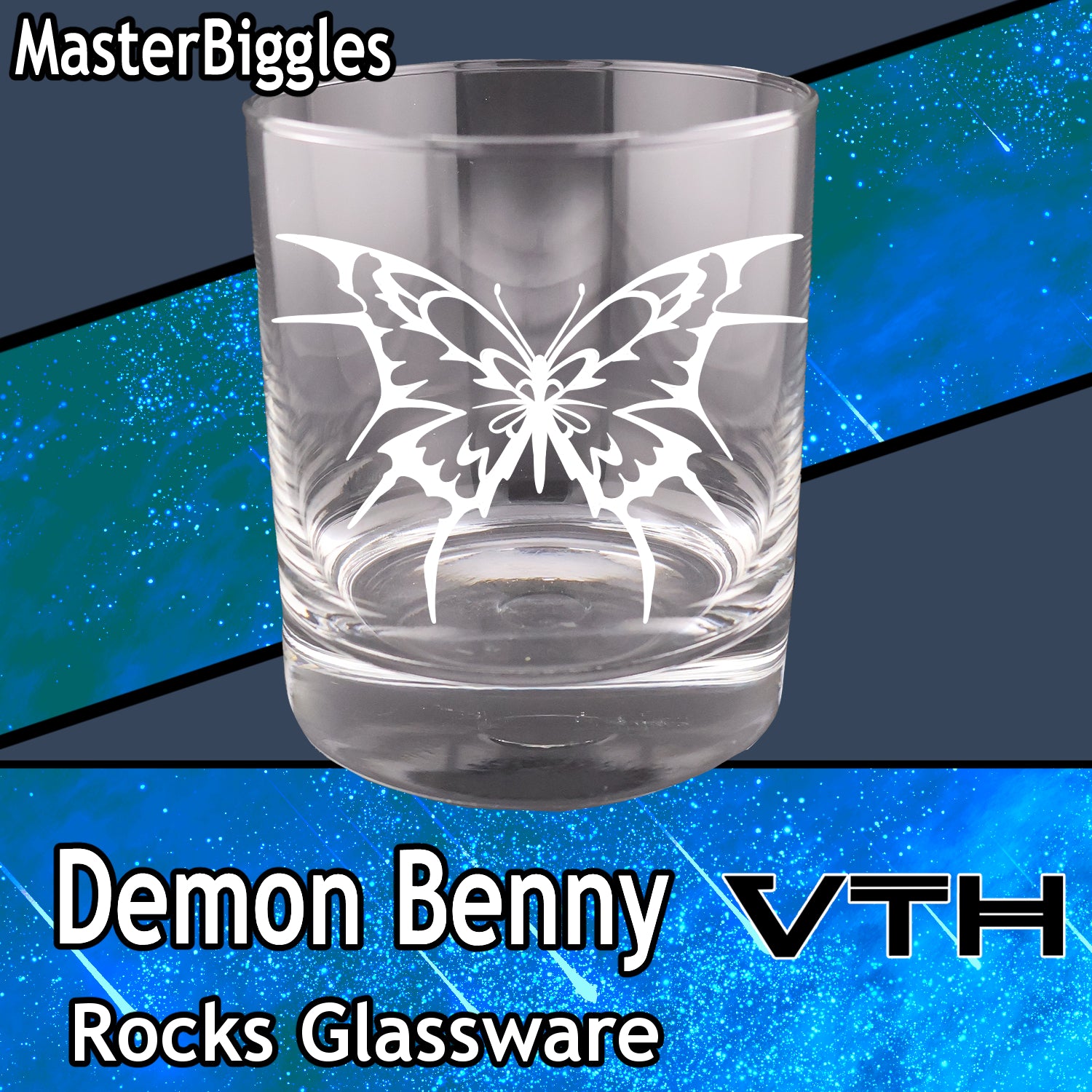DemonBenny RockStar Butterfly Rocks Glass