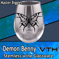 DemonBenny RockStar Butterfly Stemless Wine Glass