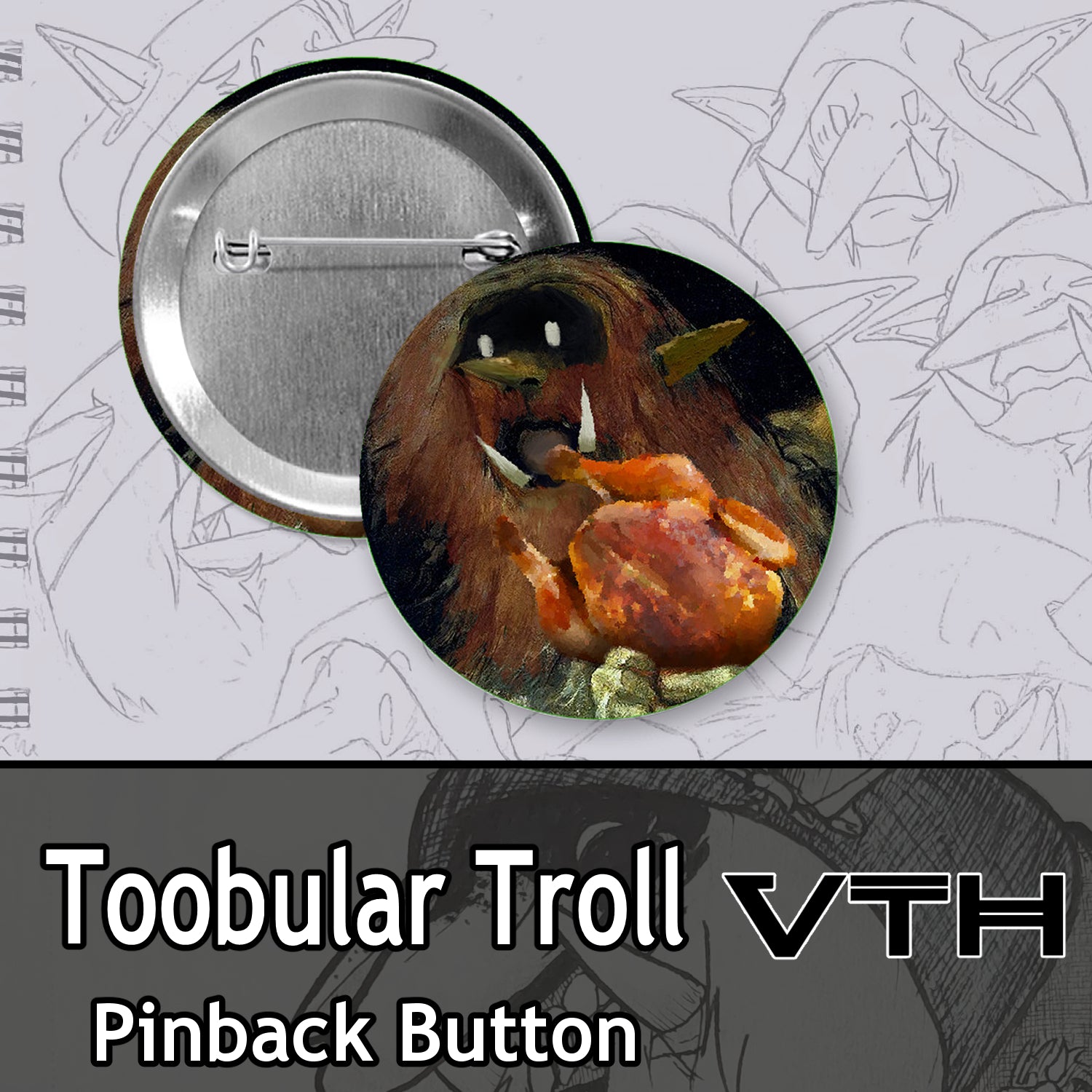 Toobular Troll Pinback Buttons