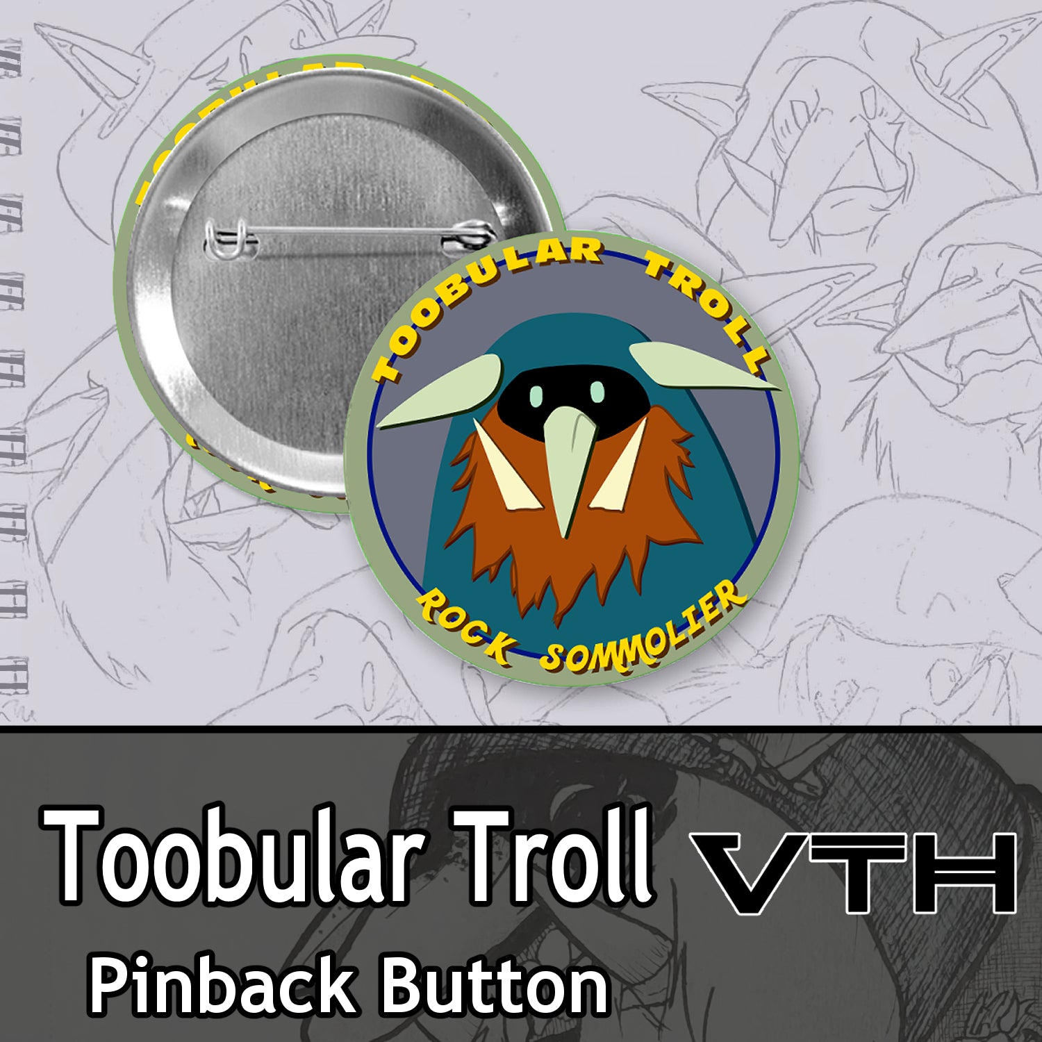 Toobular Troll Pinback Buttons