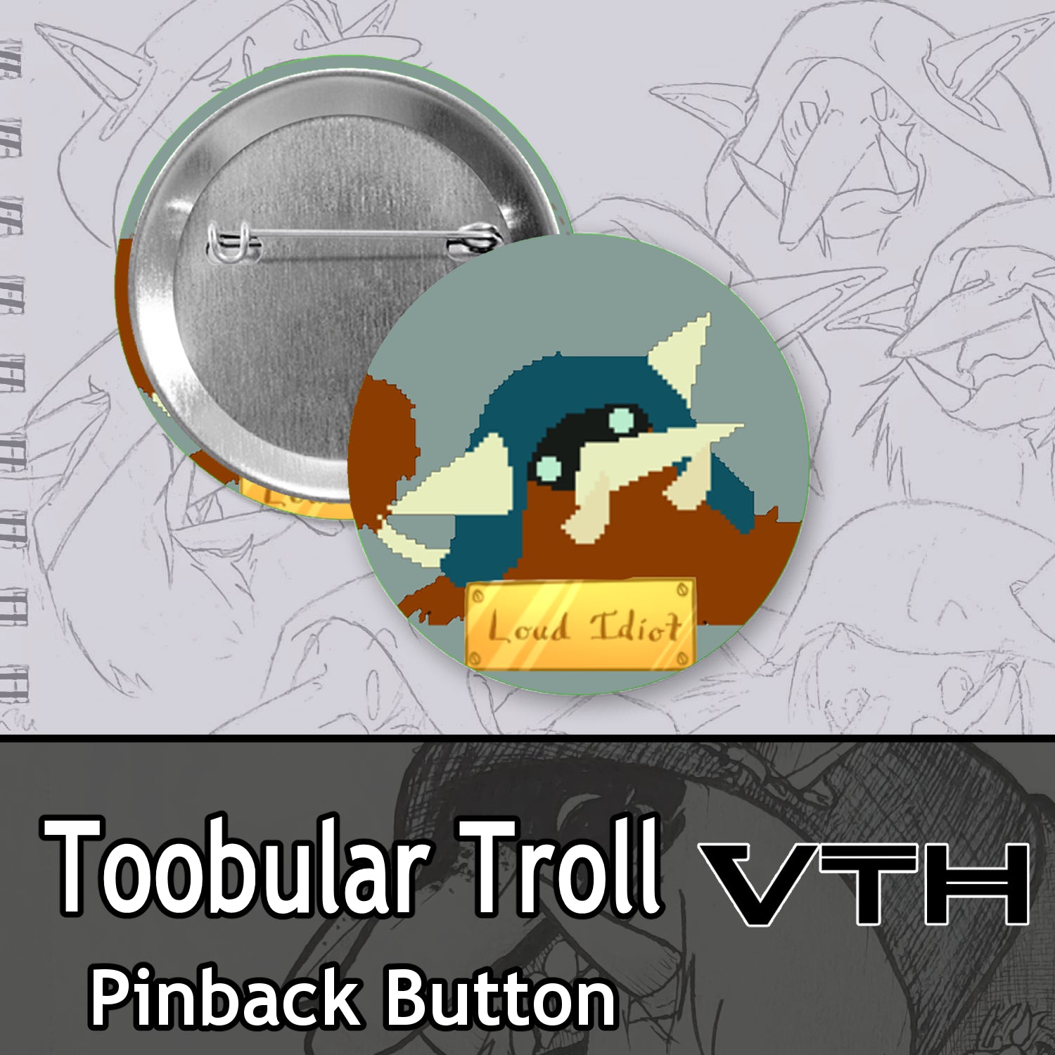 Toobular Troll Pinback Buttons