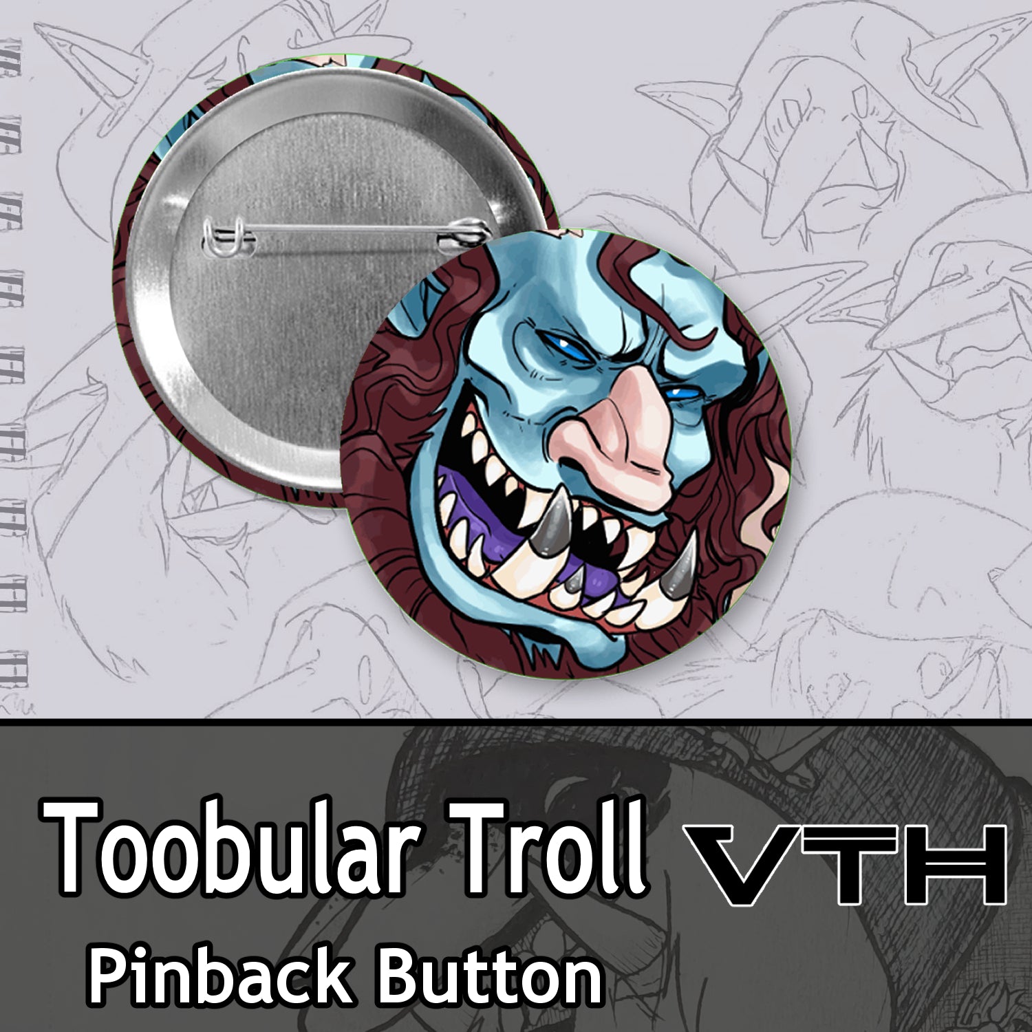 Toobular Troll Pinback Buttons