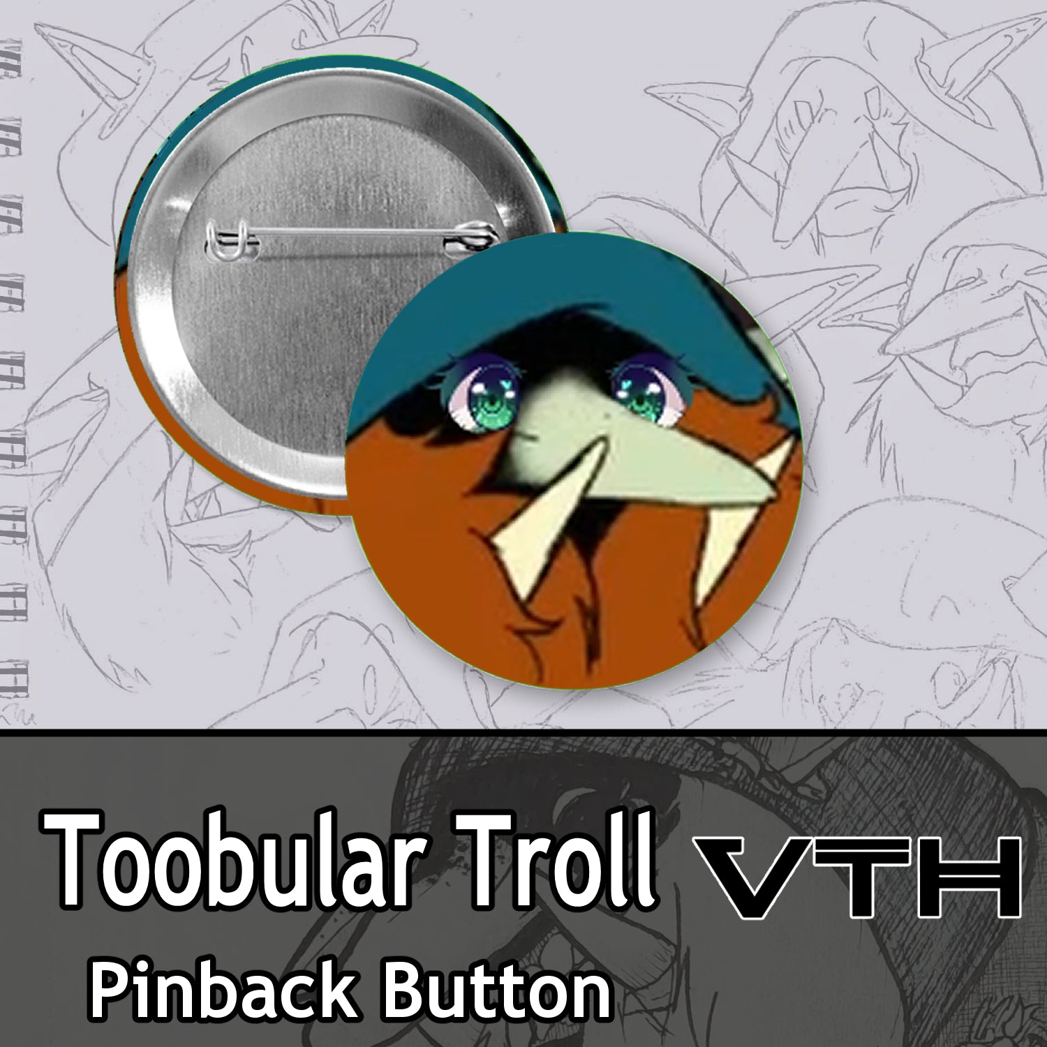 Toobular Troll Pinback Buttons