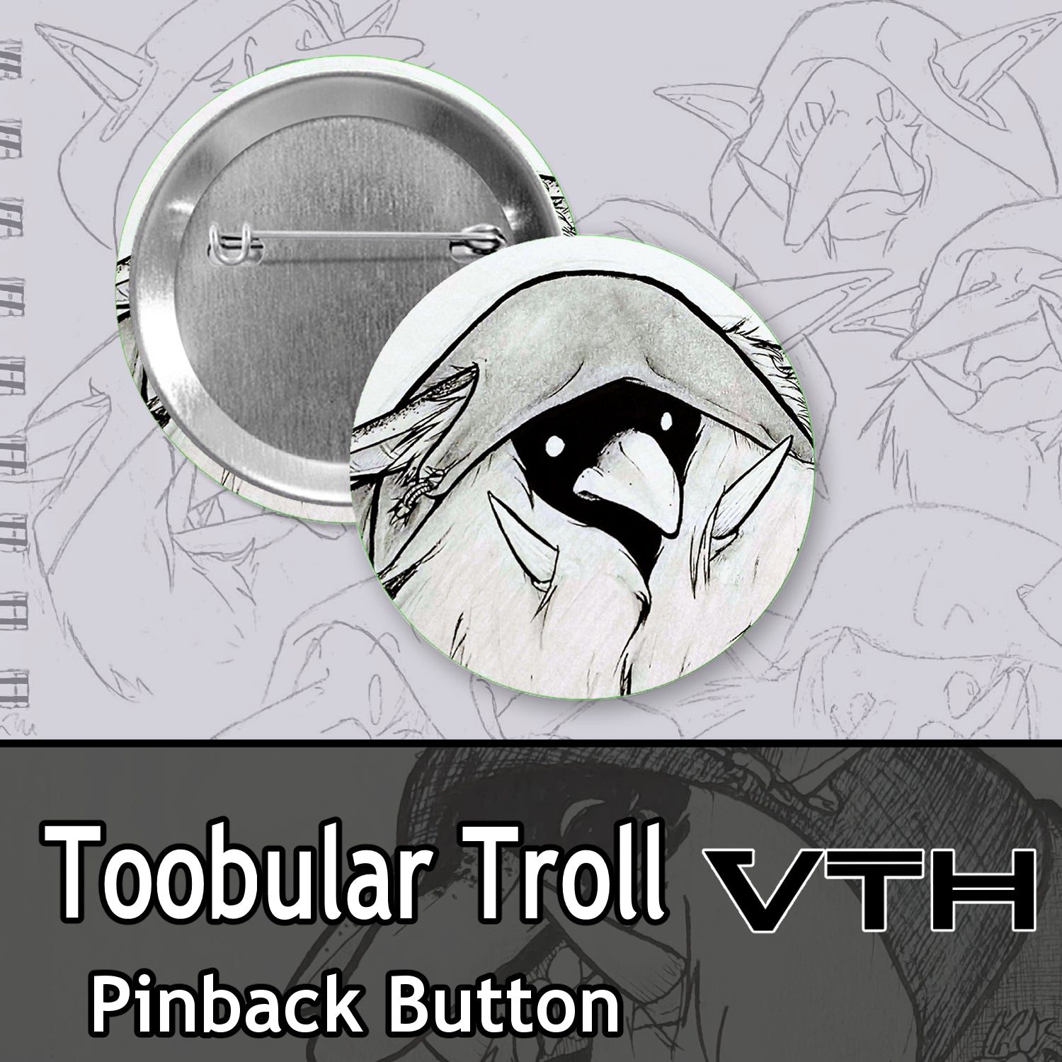Toobular Troll Pinback Buttons