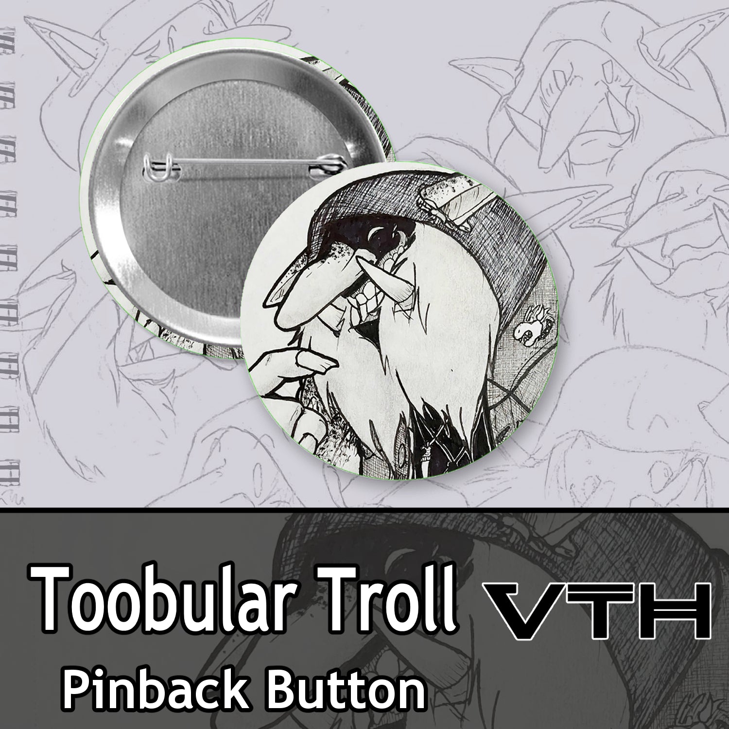 Toobular Troll Pinback Buttons