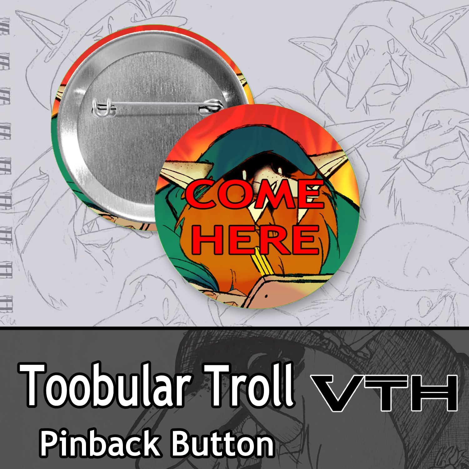 Toobular Troll Pinback Buttons