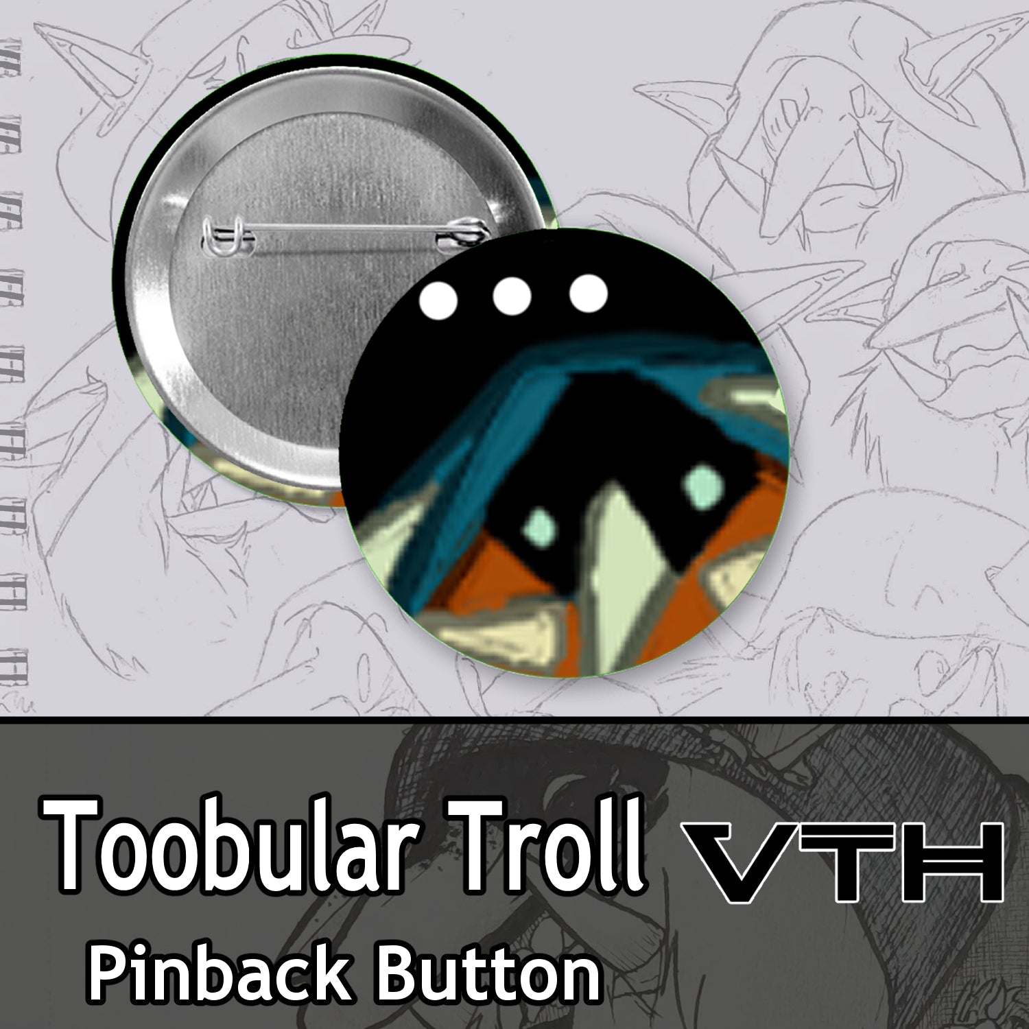 Toobular Troll Pinback Buttons