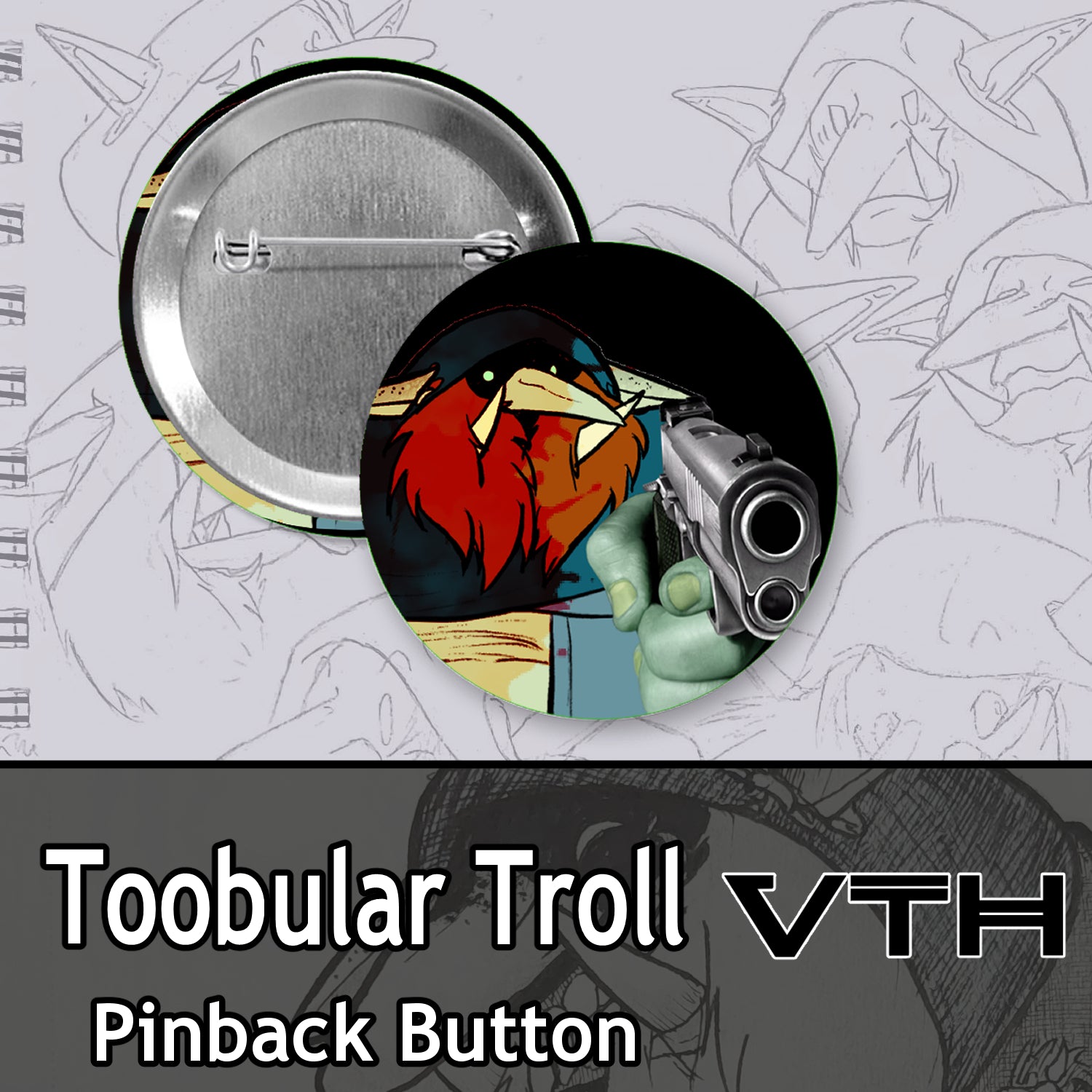 Toobular Troll Pinback Buttons