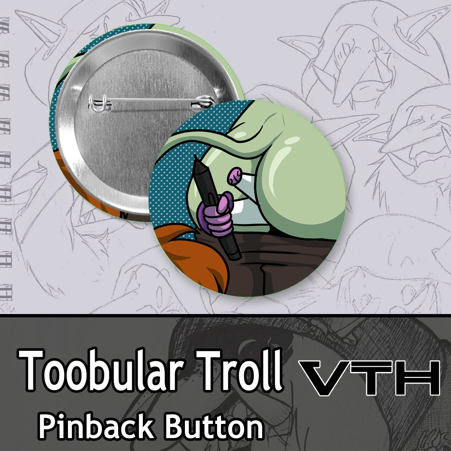 Toobular Troll Pinback Buttons