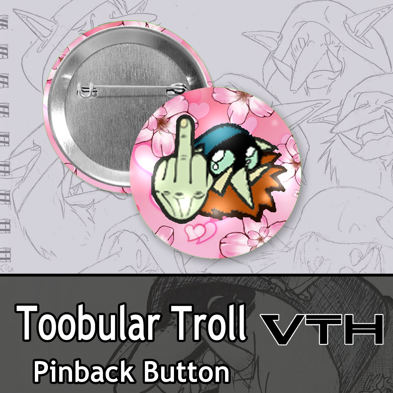 Toobular Troll Pinback Buttons