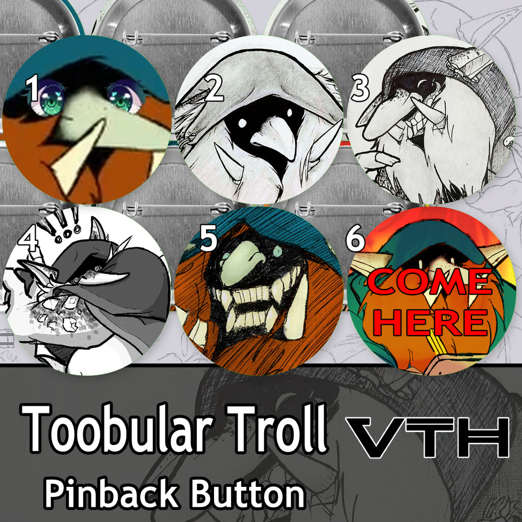 Toobular Troll Pinback Buttons
