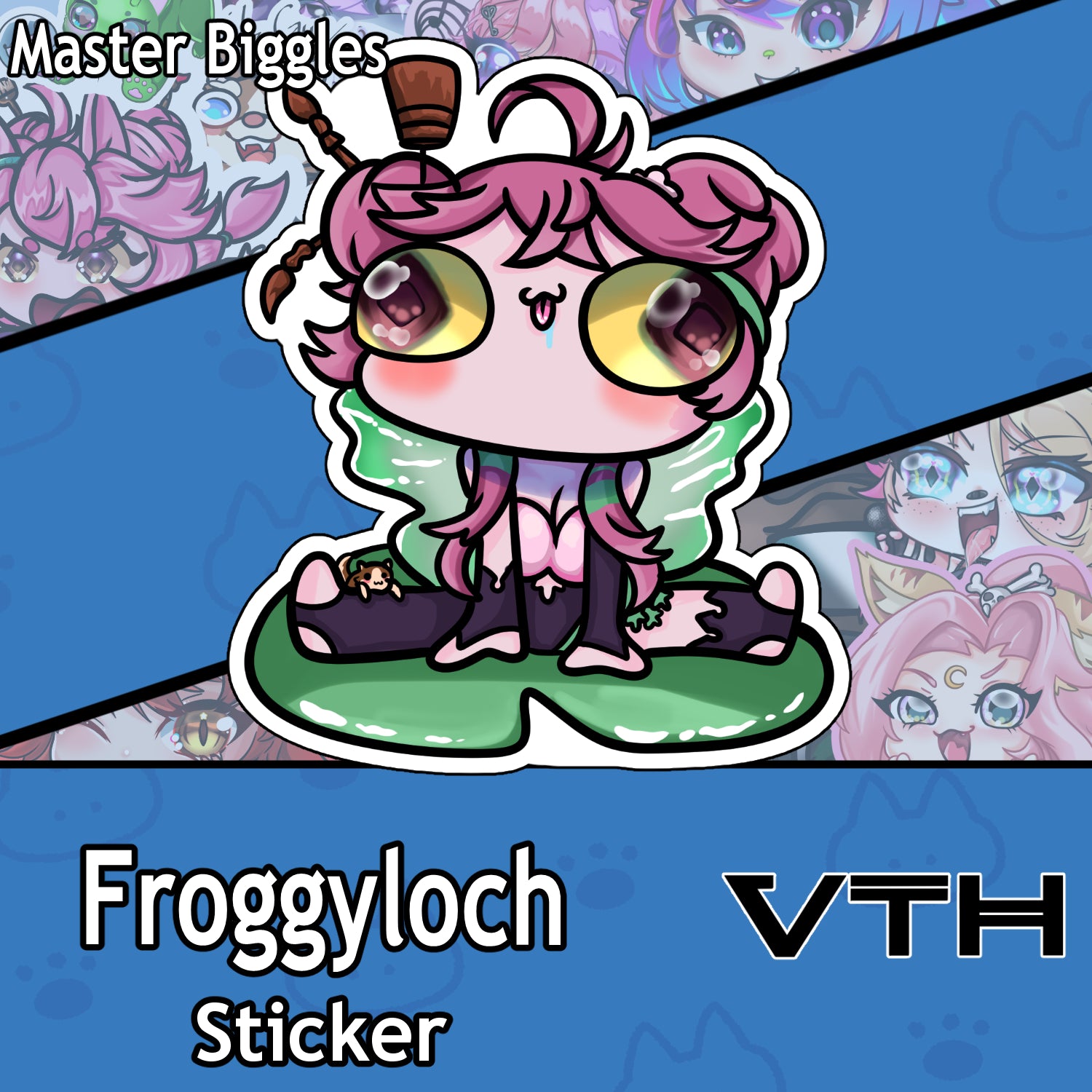 High Froggyloch On a Lily Sticker - Master Biggles