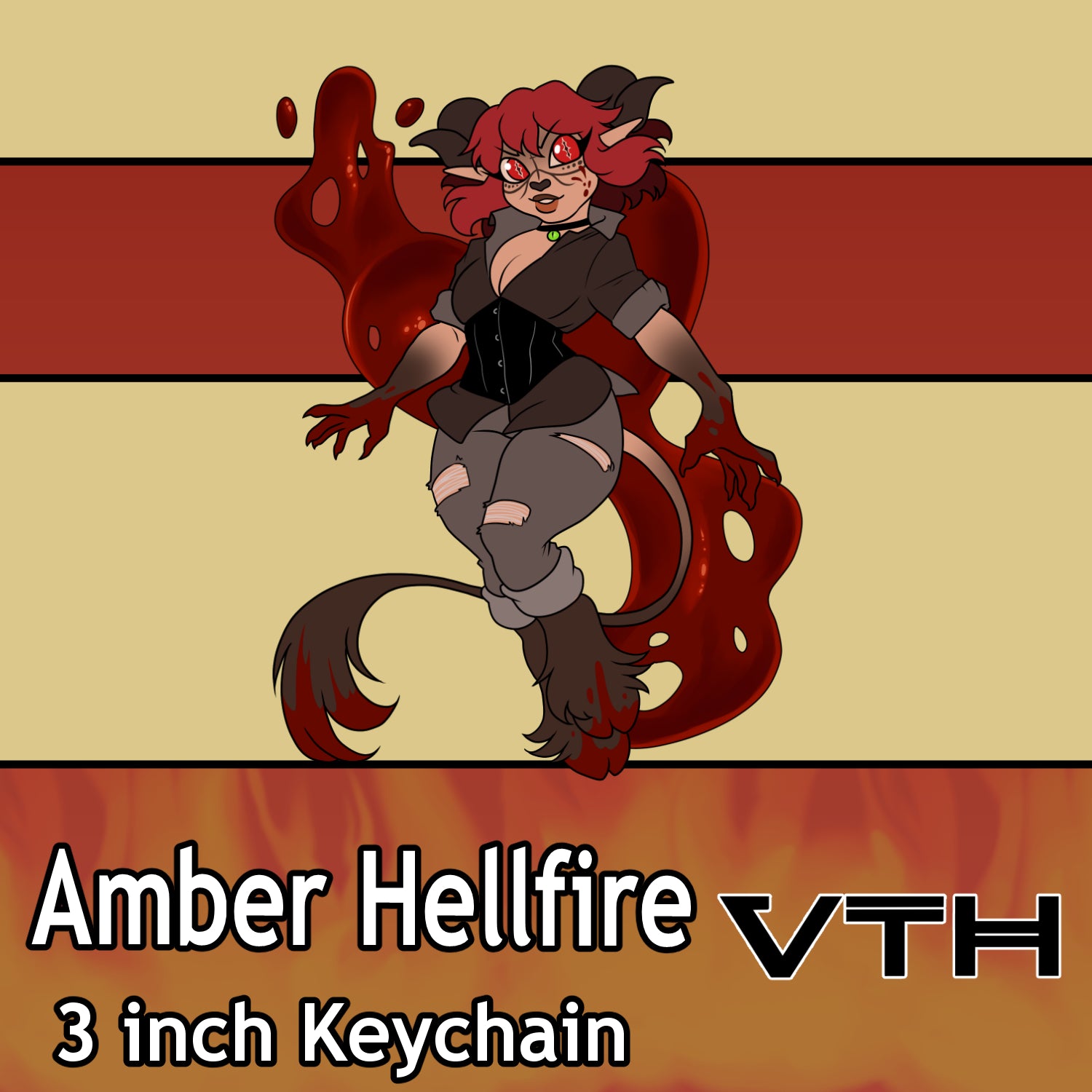 Amber Hellfire Little Hellion Keychain