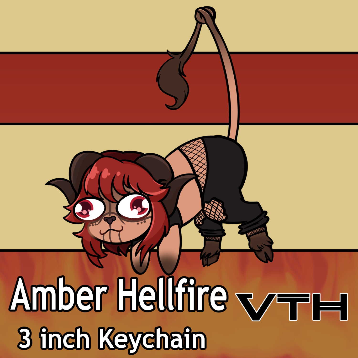 Amber Hellfire Derp Amber Keychain