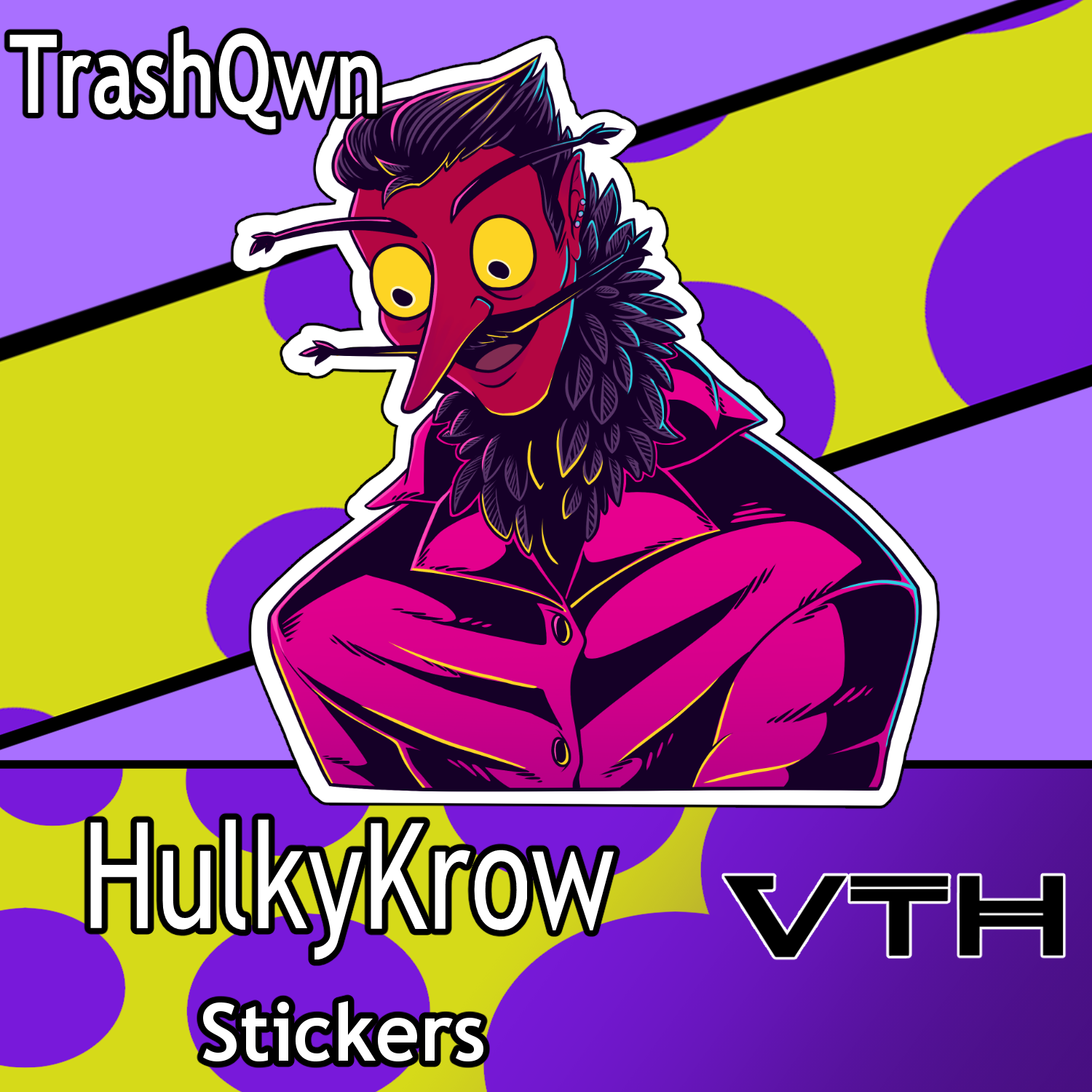 HulkyKrow HUH Sticker - TrashQwn