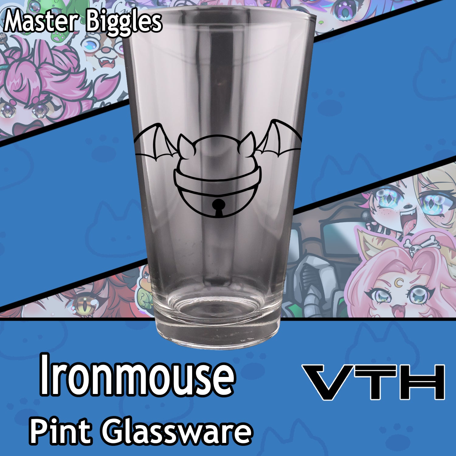 Ironmouse Bell Pint Glass - Master Biggles