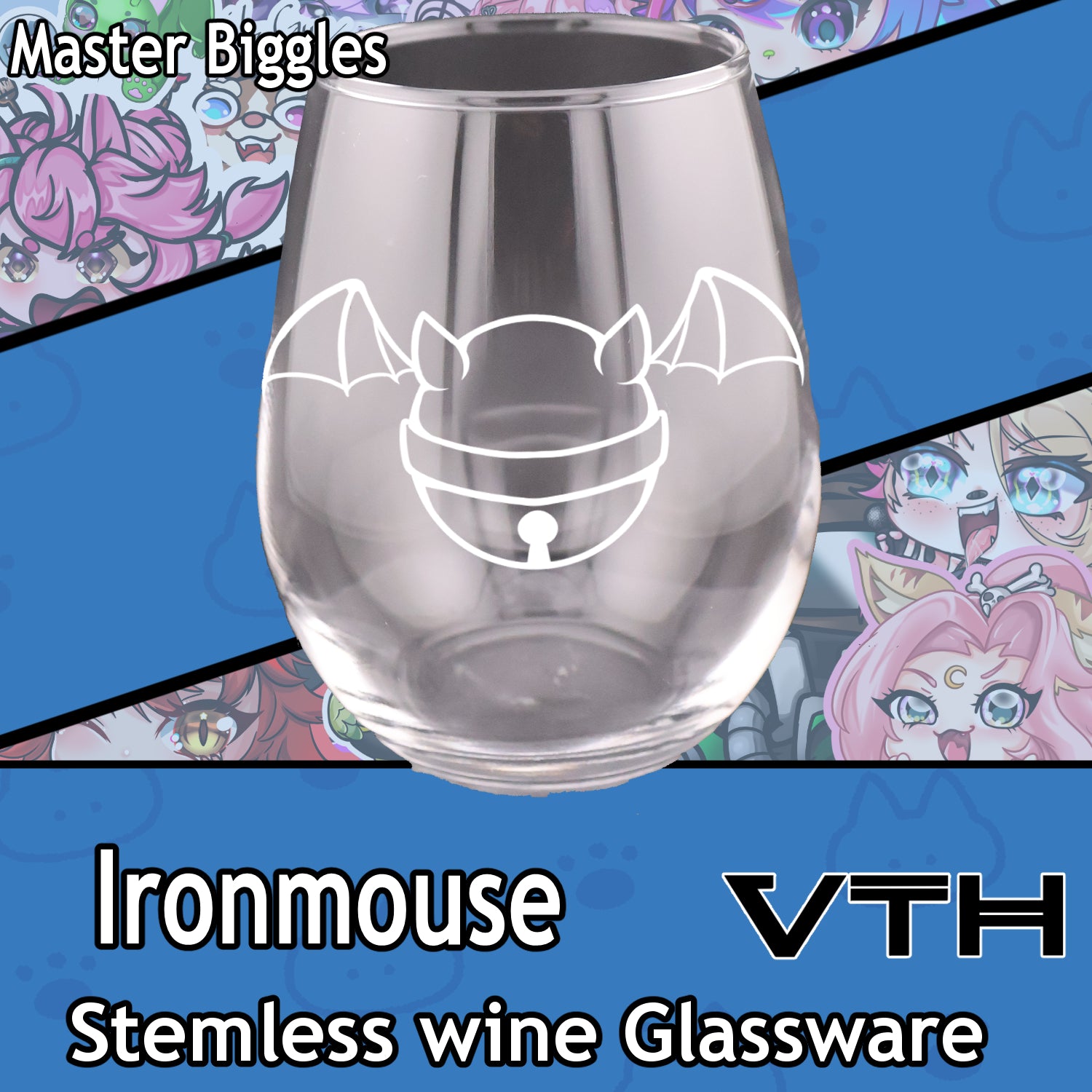 Ironmouse Bell Stemless Wine Glass - Master Biggles