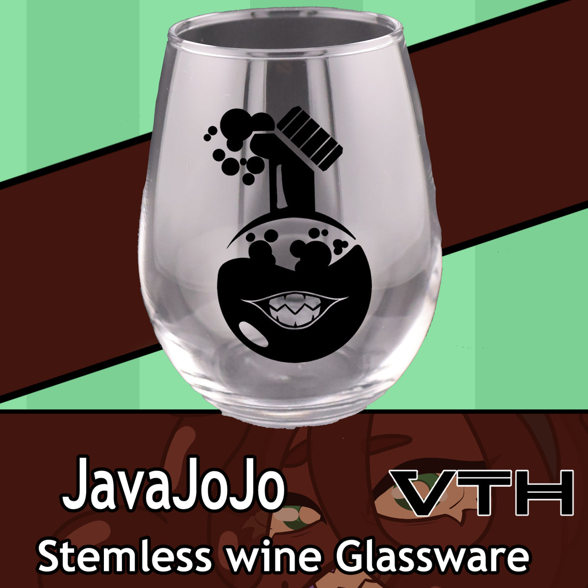 JavaJojo Brewmaster Stemless Wine Glass