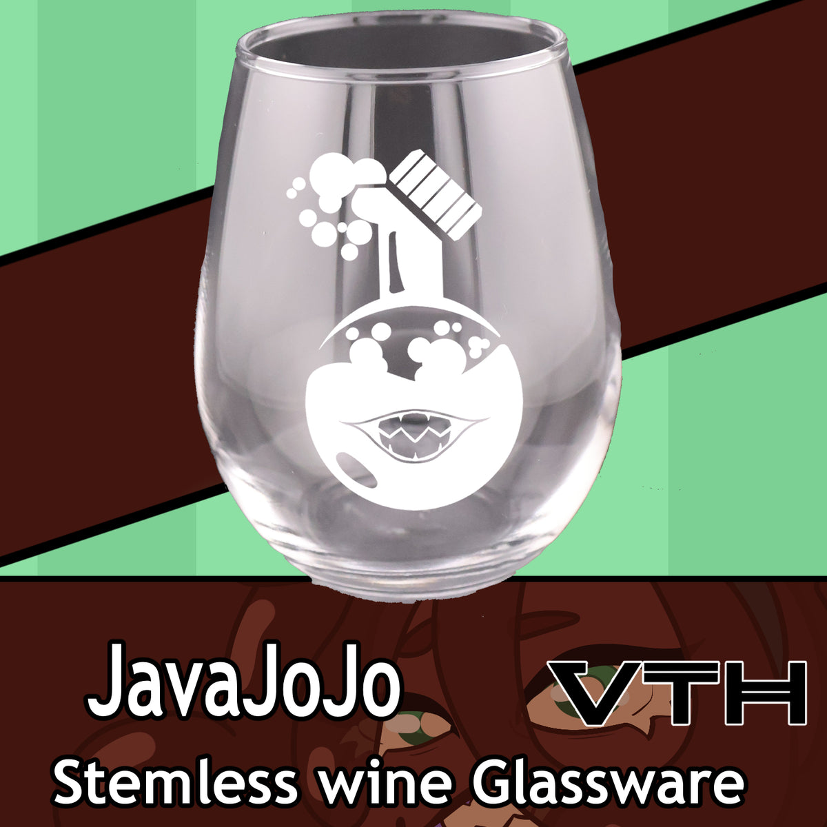 JavaJojo Brewmaster Stemless Wine Glass