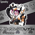 NekoEspressoVA Sitting Sticker - Spooky