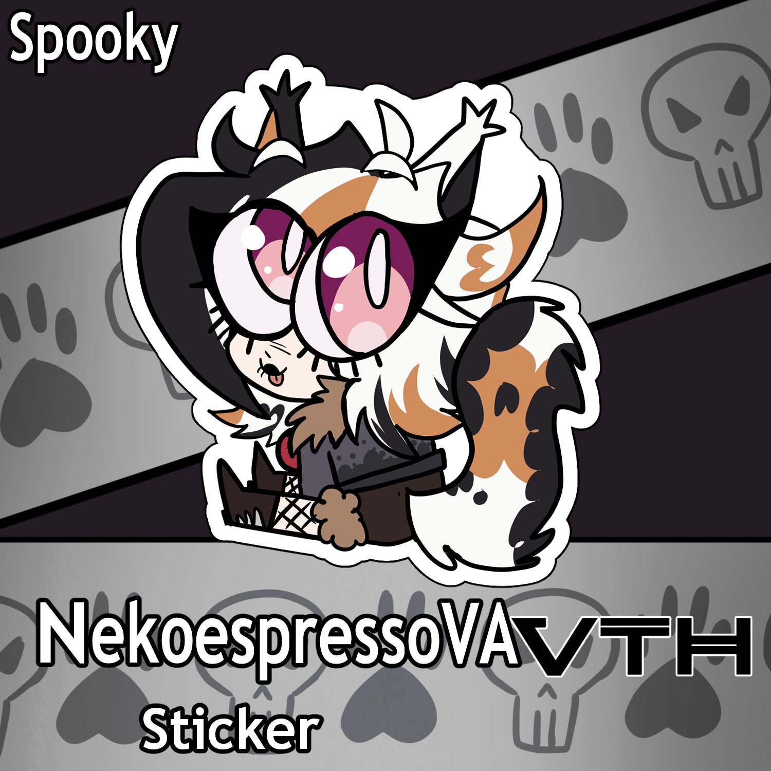 NekoEspressoVA Sitting Sticker - Spooky