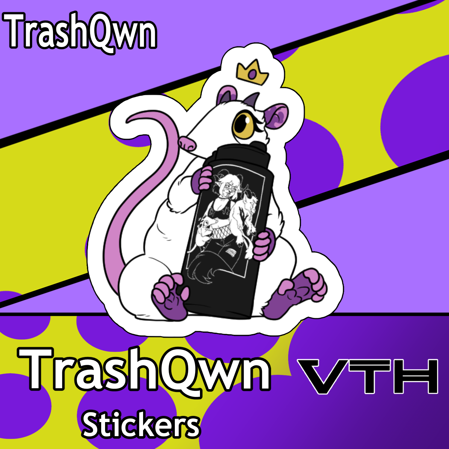 TrashQwn Oshi Bottle Sticker