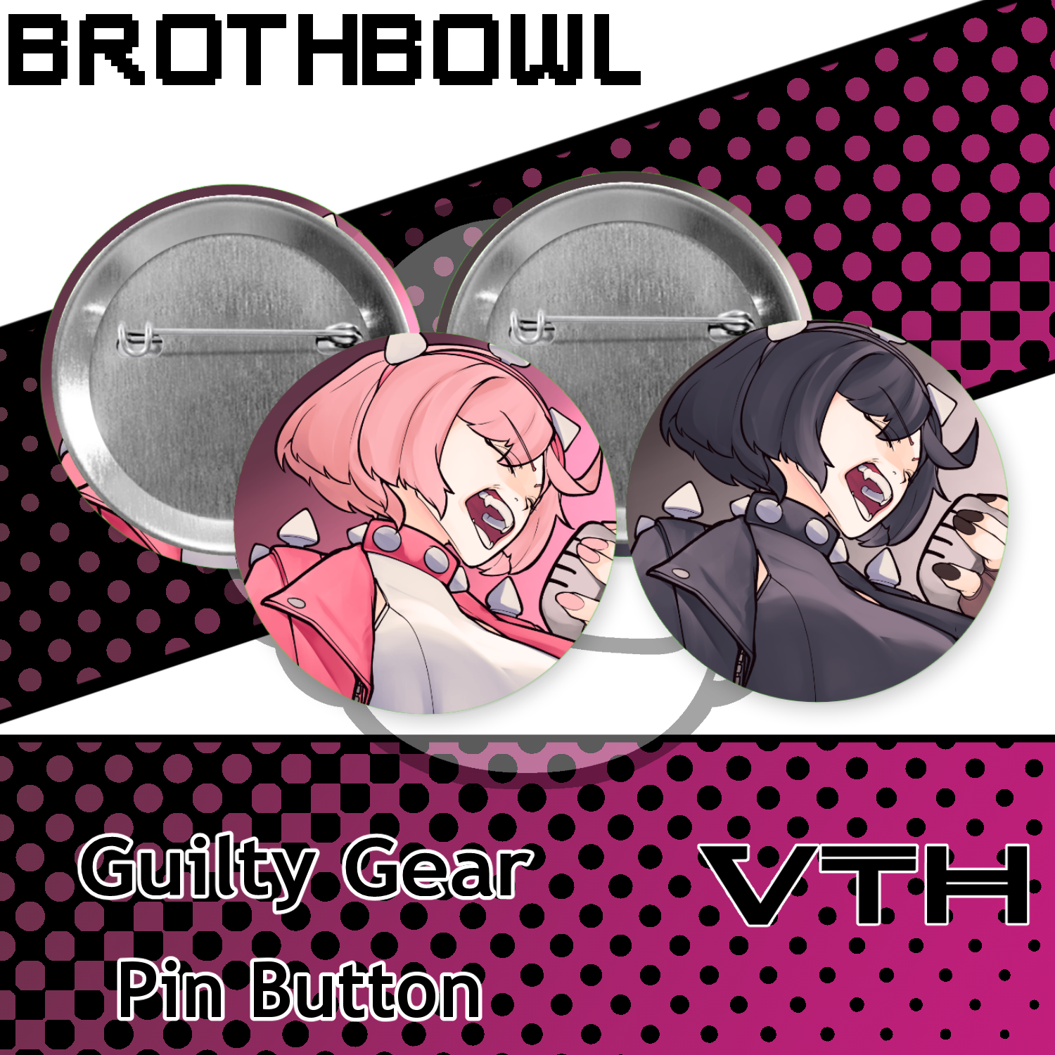 Guilty Gear Elphelt Pinback Buttons - Brothbowl