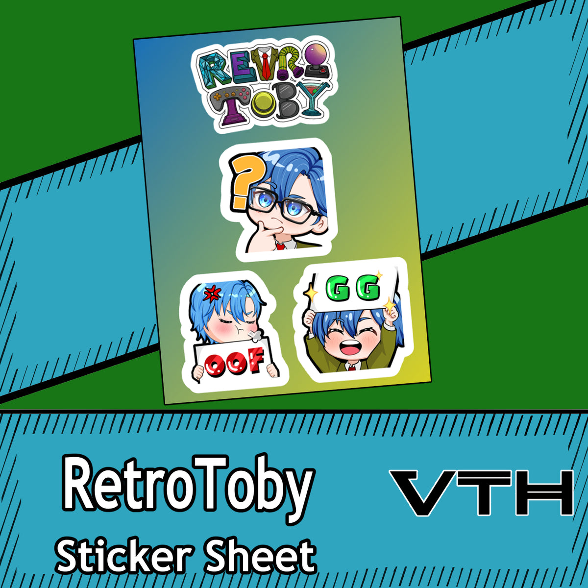 RetroToby Fighter Sticker Sheet