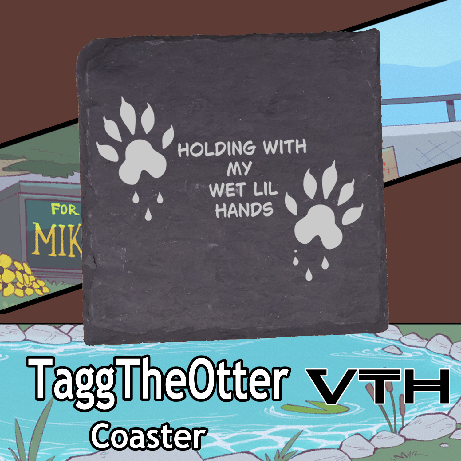 Tagg The Otter Wet Lil Hands Coaster